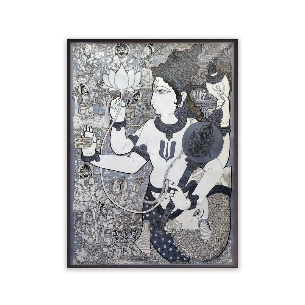 Kalamkari - Lord Vishnu- Matsyavataram