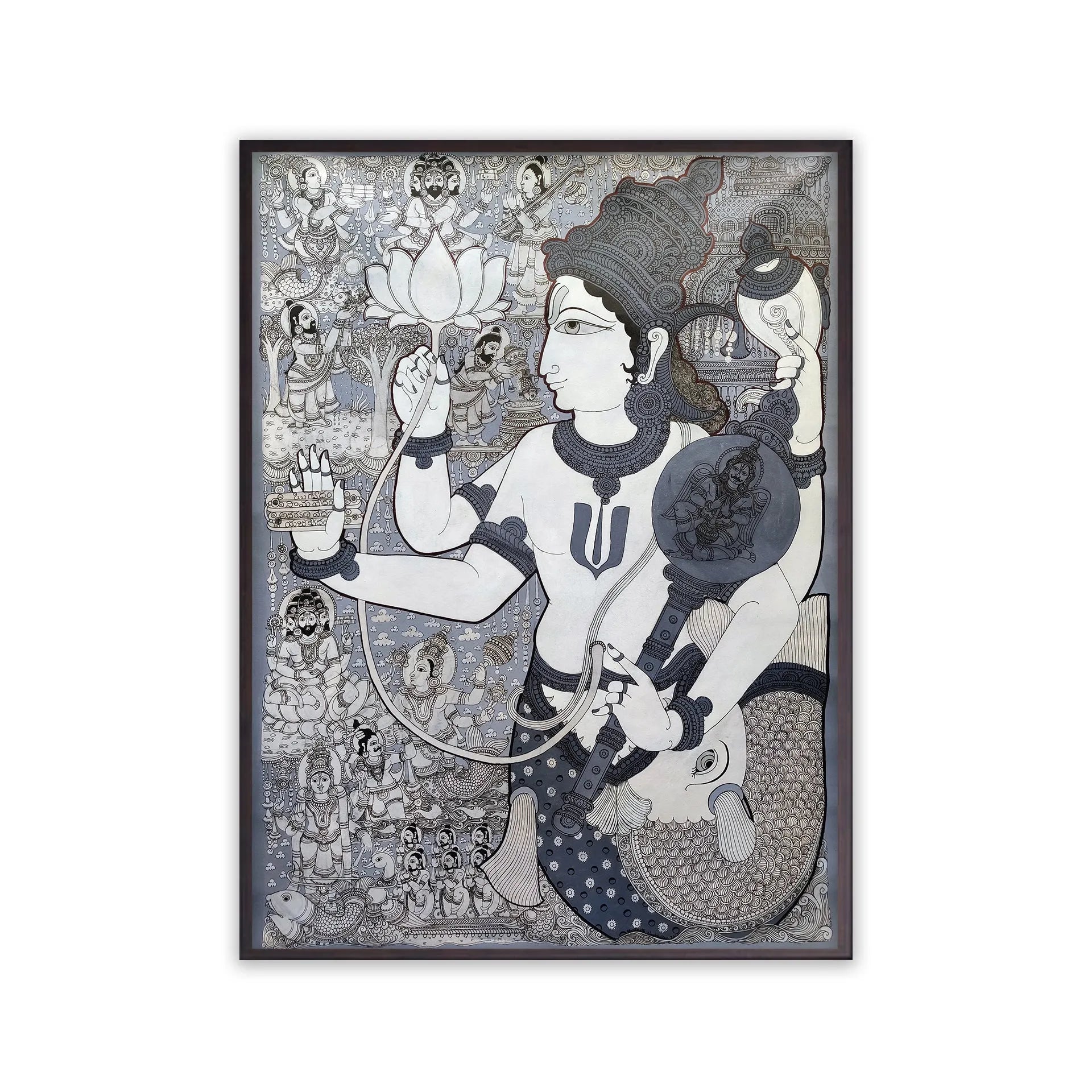 Kalamkari - Lord Vishnu- Matsyavataram