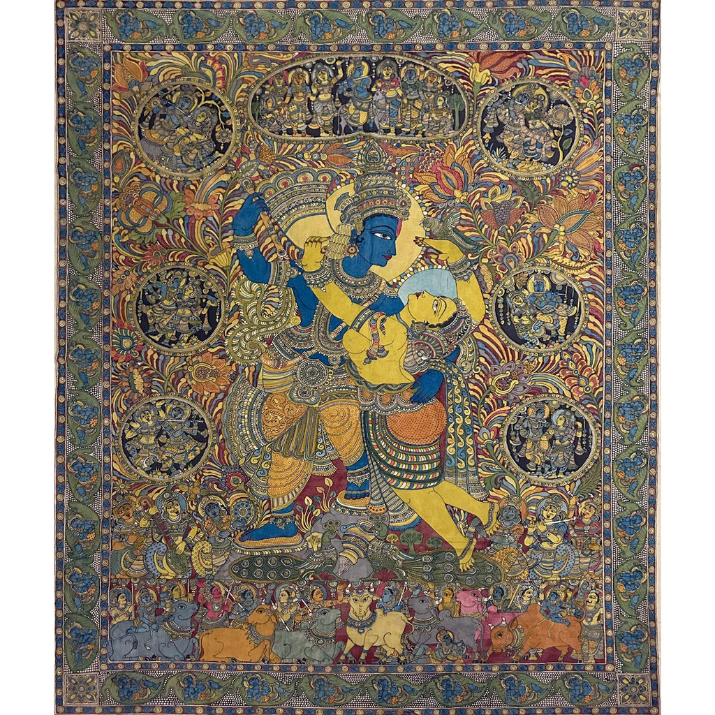 Kalamkari - Radha Krishna and Gopis