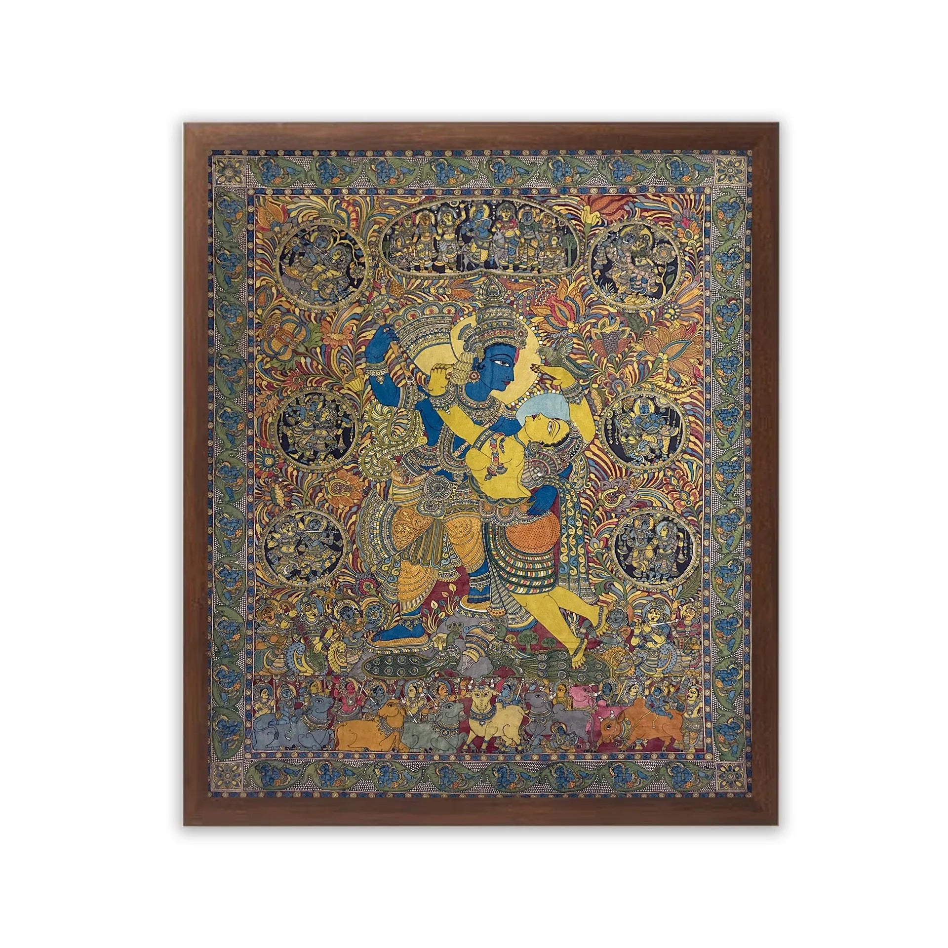 Kalamkari - Radha Krishna and Gopis