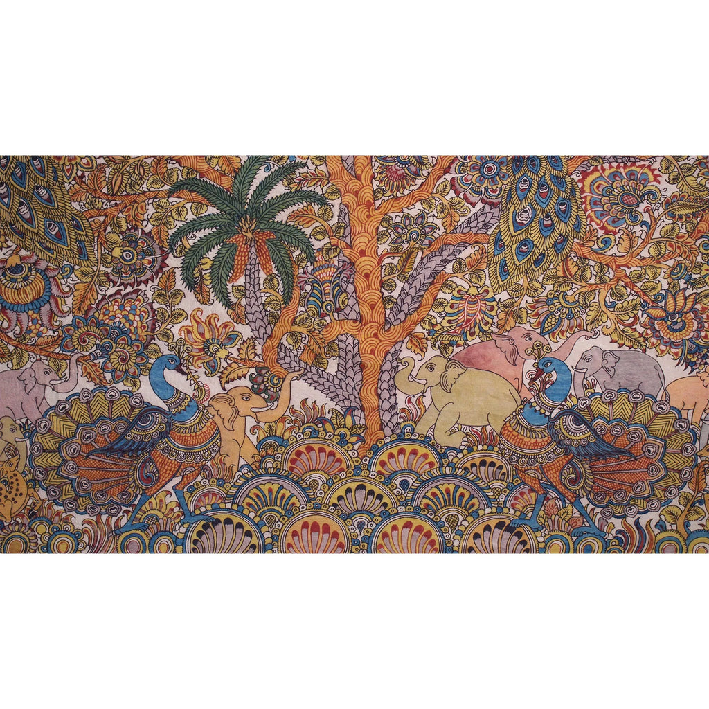 Kalamkari - Jungle animals under tree of life