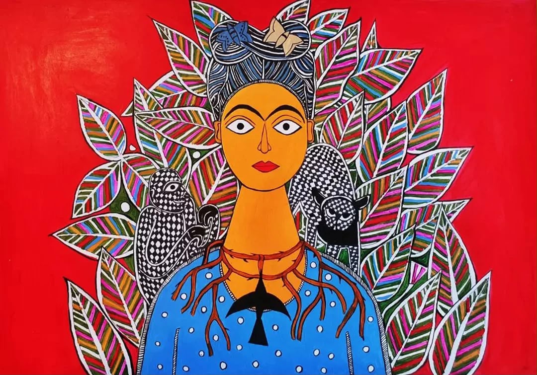 Madhubani - Women with Mongoose