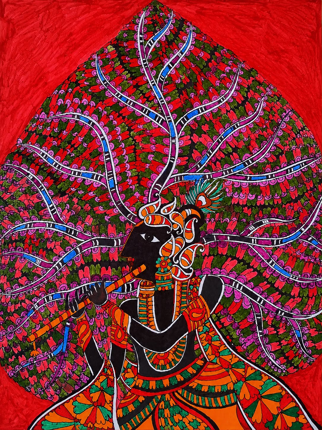 Madhubani - Lord Krishna