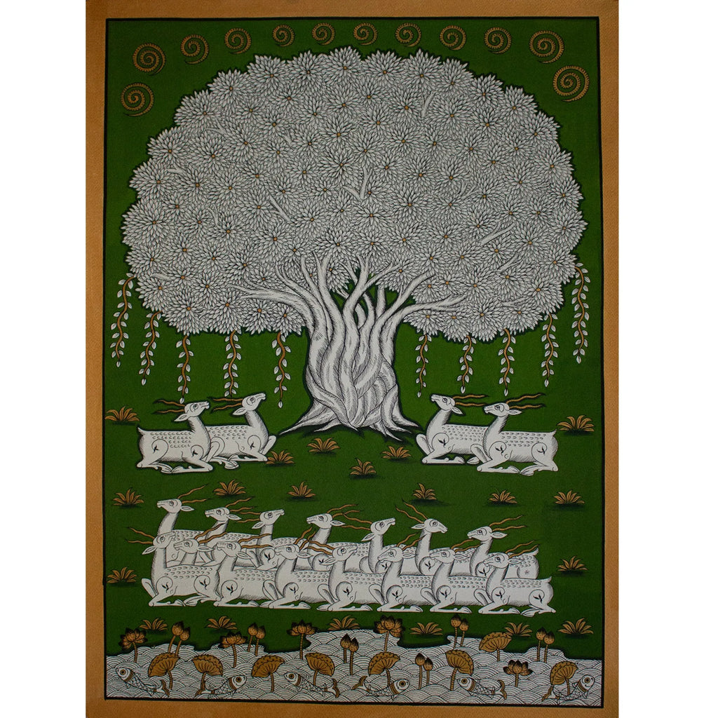 Phad - Group of Deers under tree of life