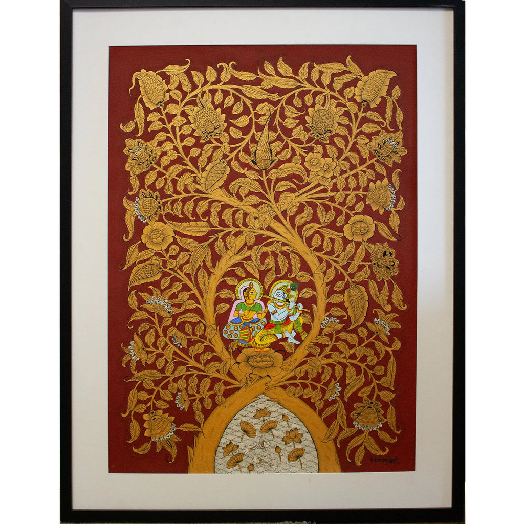 Phad - Tree of life with Radha Krishna