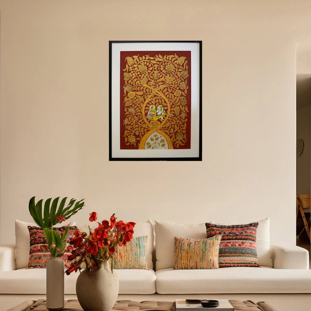 Phad - Tree of life with Radha Krishna