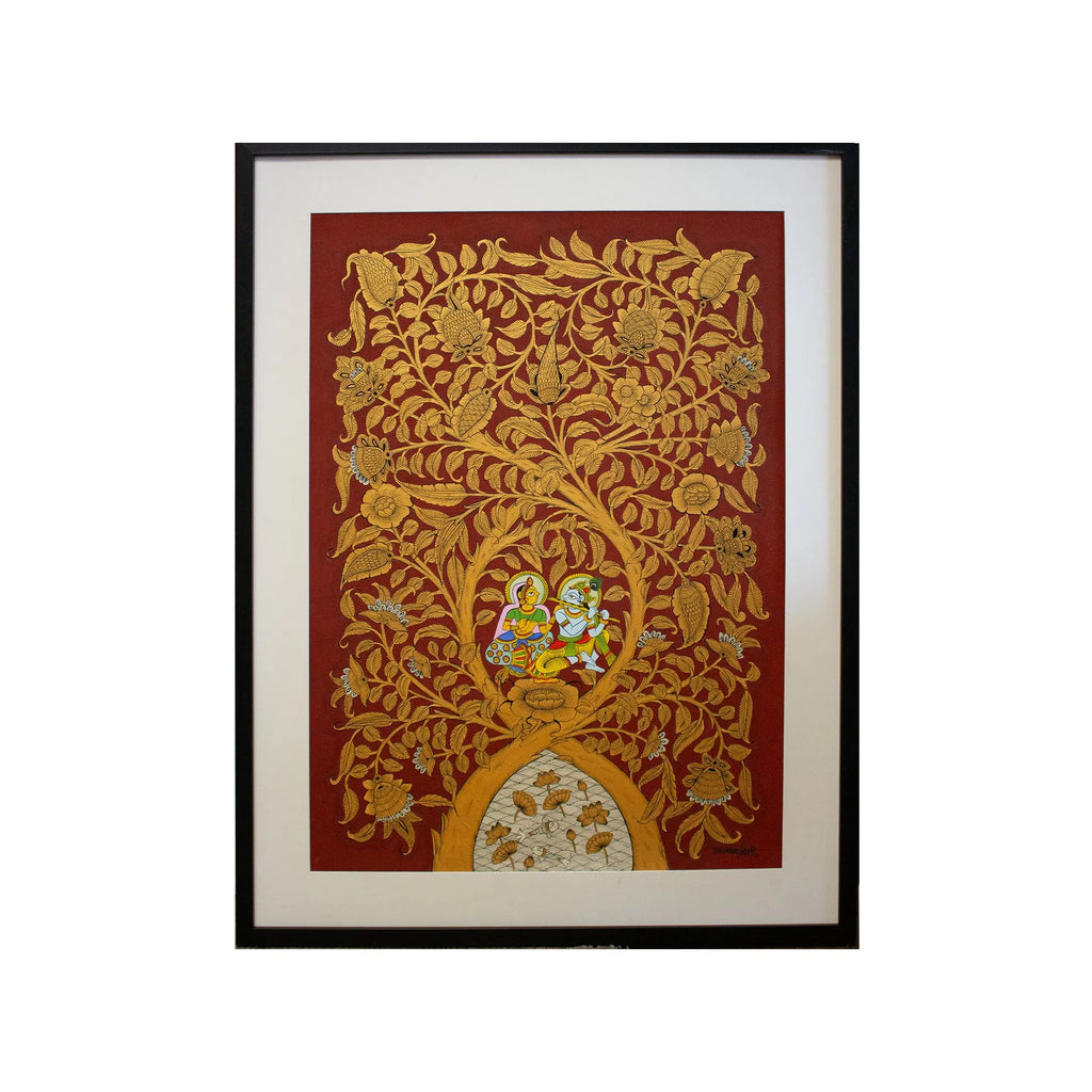 Phad - Tree of life with Radha Krishna