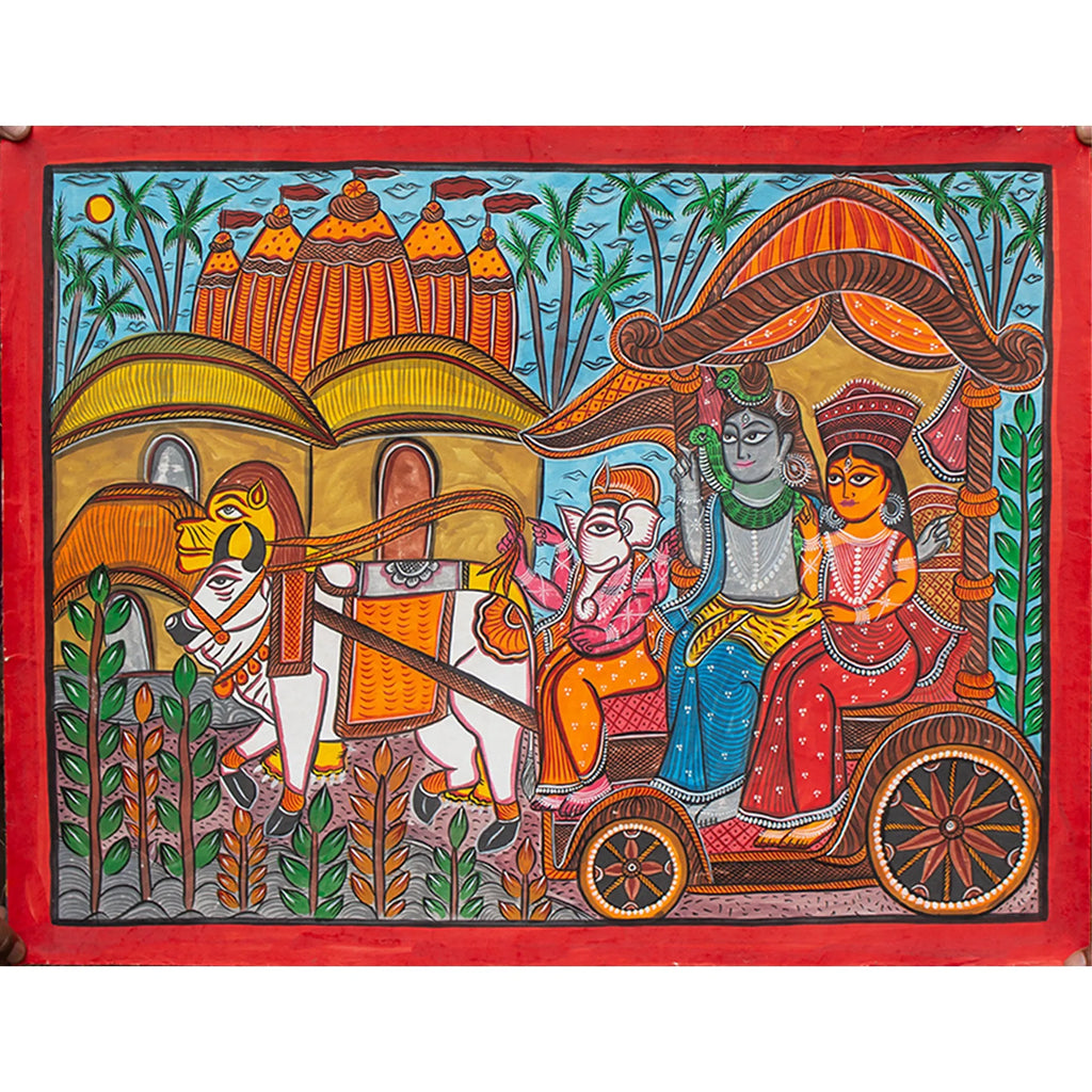 Bengal Pattachitra - Shiv Parvati