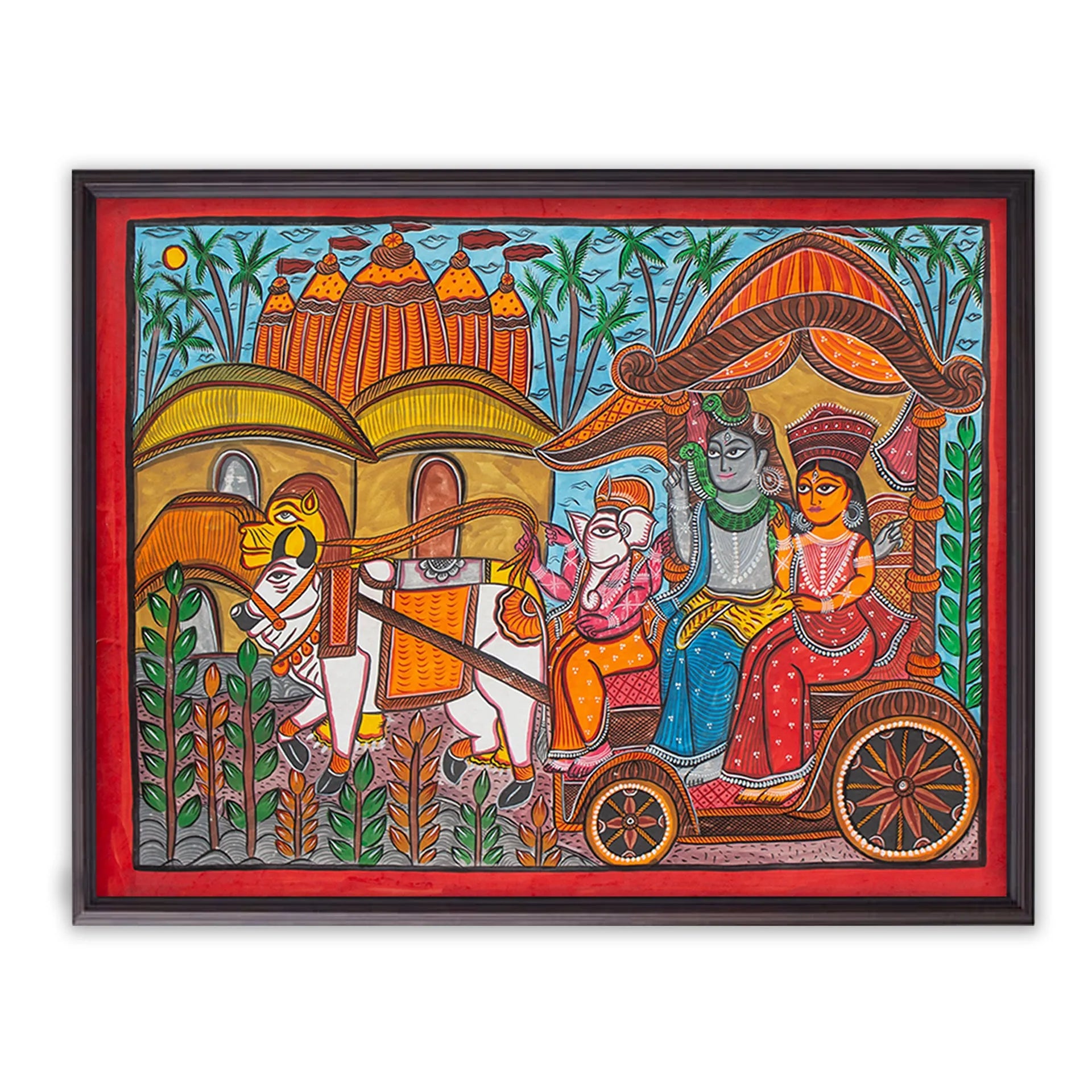 Bengal Pattachitra - Shiv Parvati