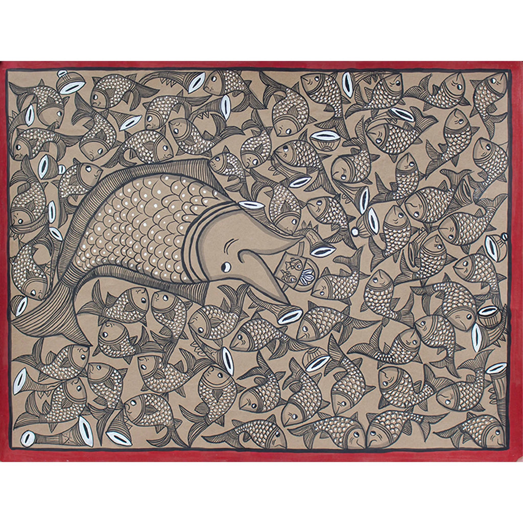 Bengal Pattachitra - Fish marriage