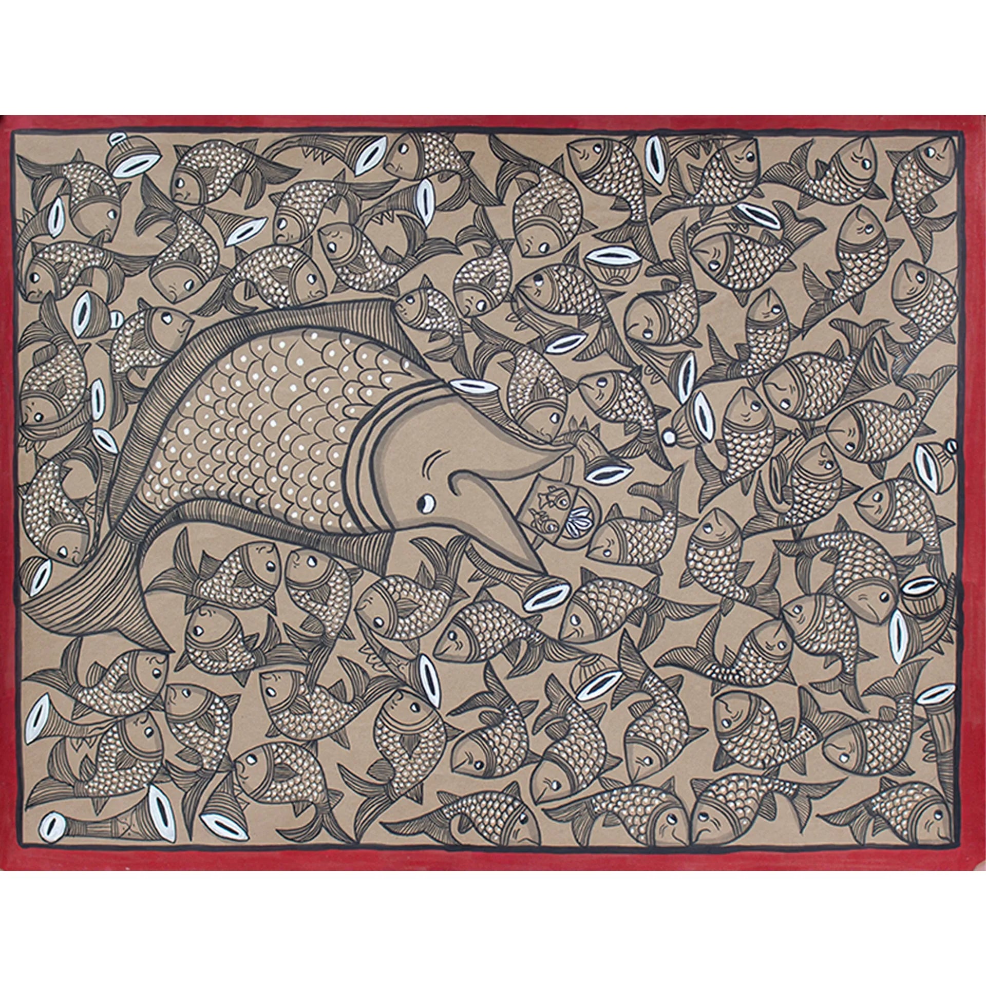 Bengal Pattachitra - Fish marriage