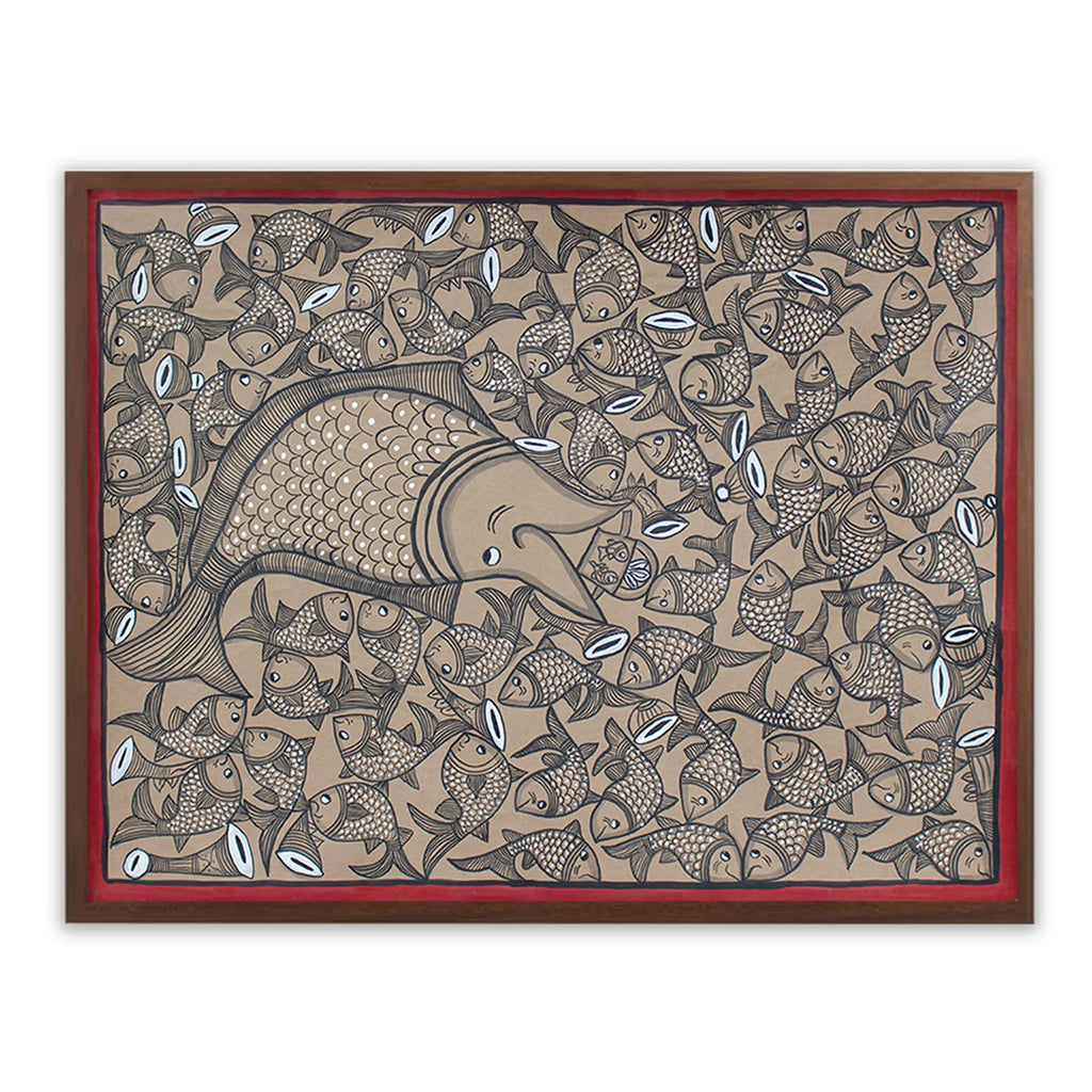 Bengal Pattachitra - Fish marriage