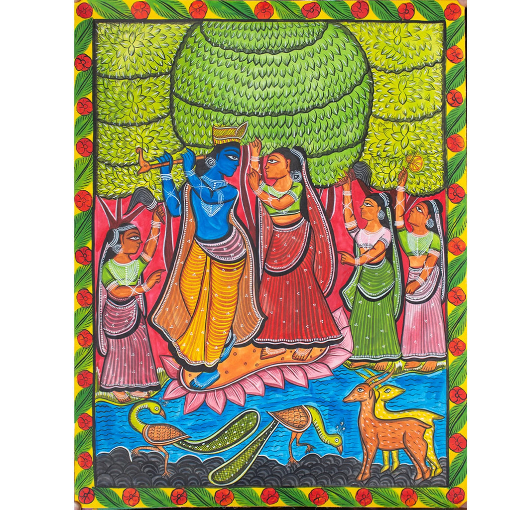 Bengal Pattachitra - Radha Krishna