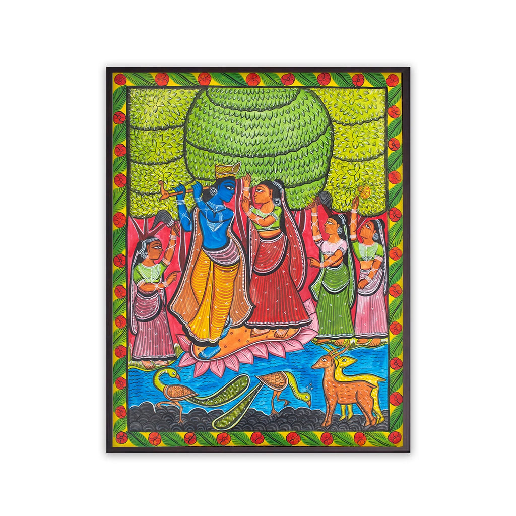 Bengal Pattachitra - Radha Krishna