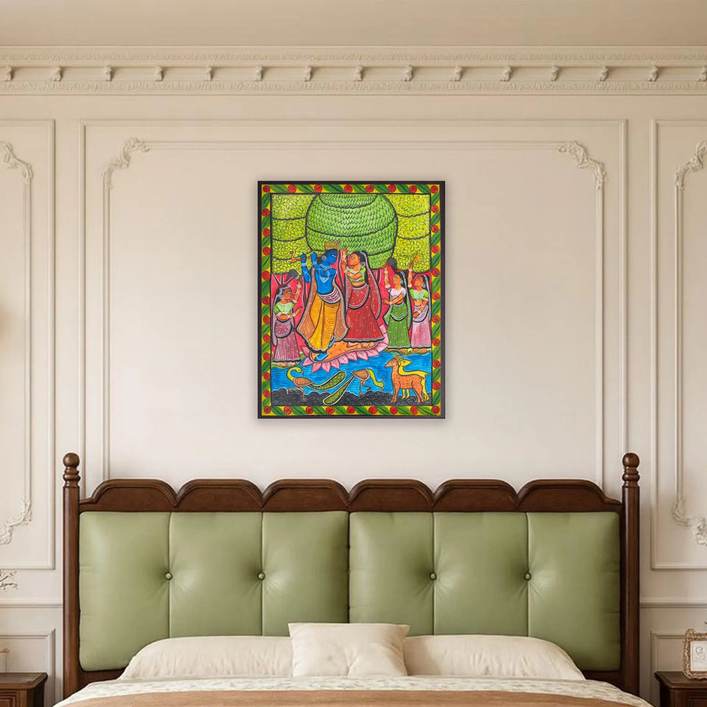 Bengal Pattachitra - Radha Krishna