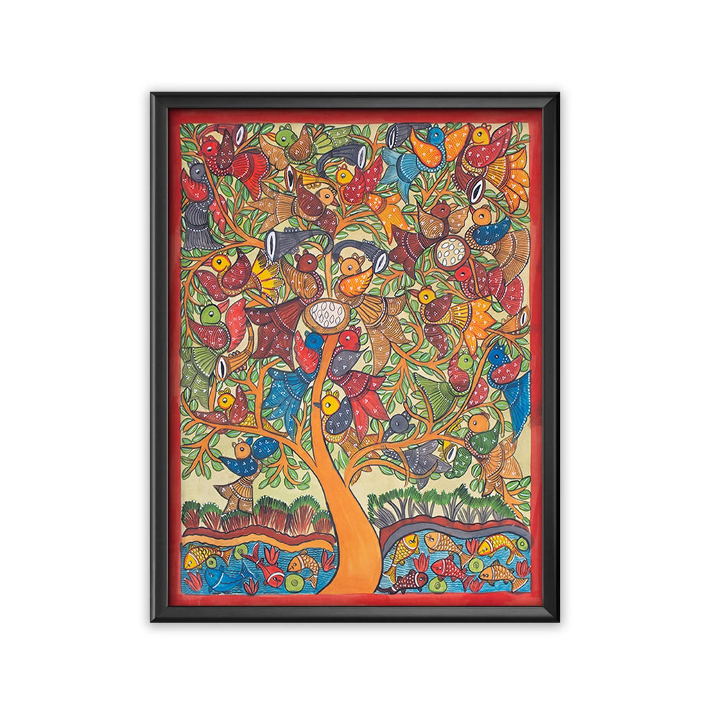 Bengal Pattachitra - Bird Marriage