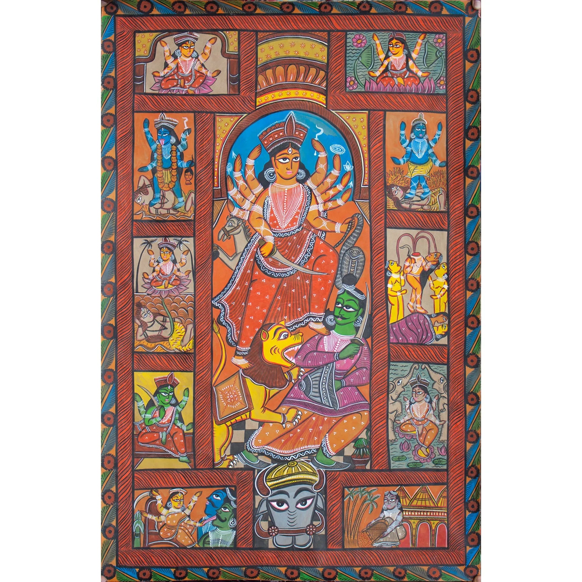 Bengal Pattachitra - Durga Maa