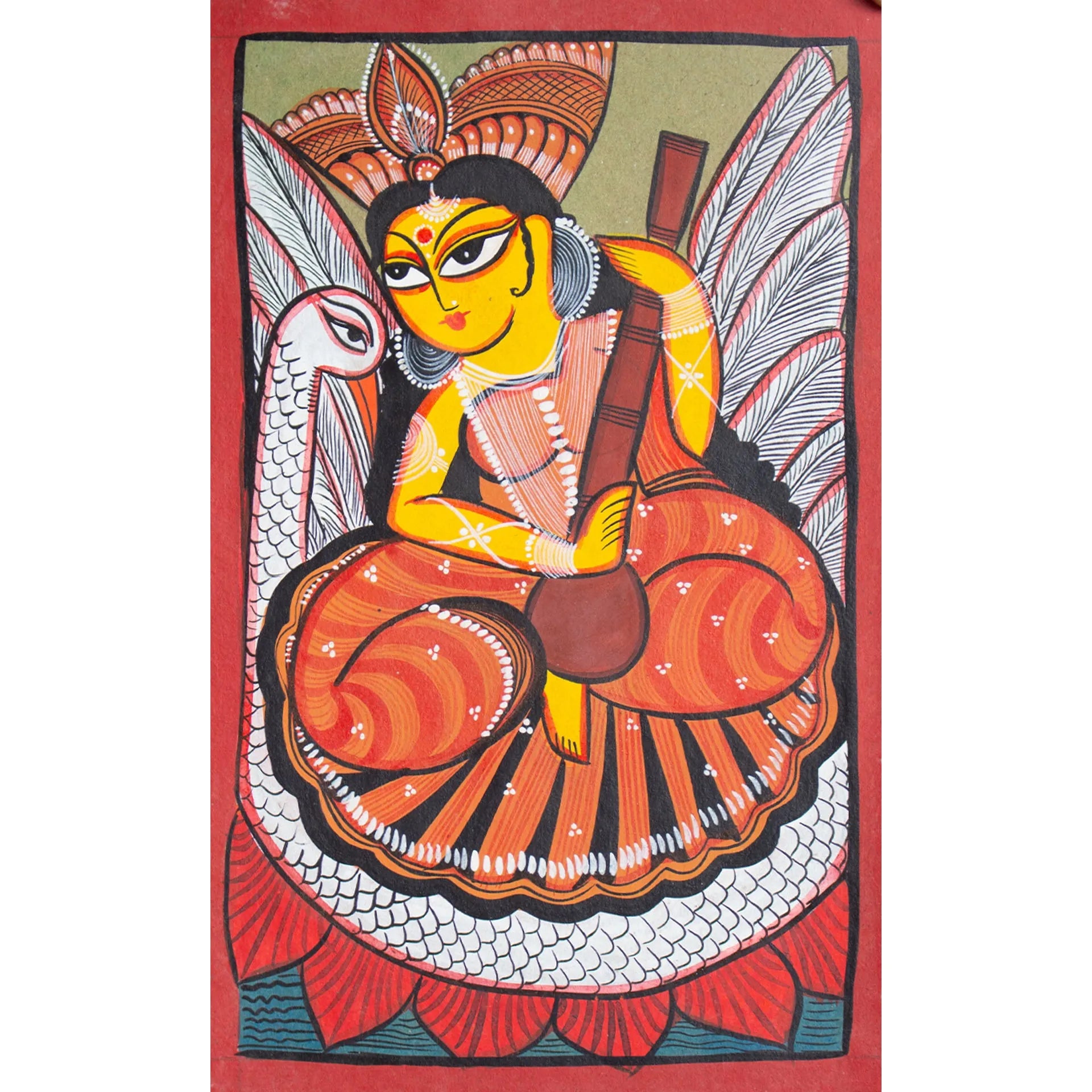 Bengal Pattachitra - Sarawati ji