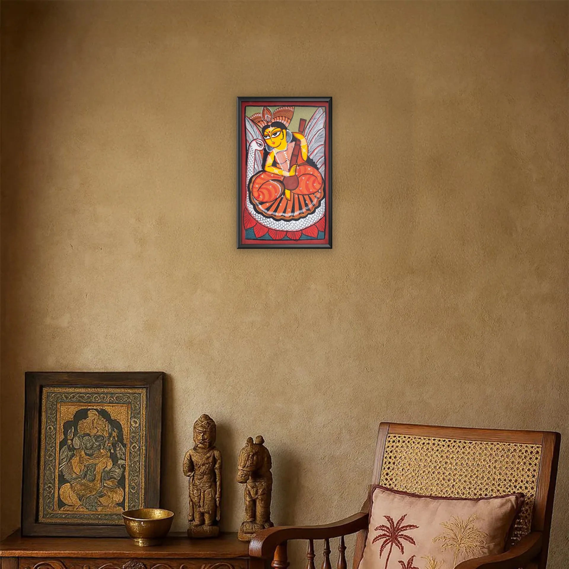 Bengal Pattachitra - Sarawati ji