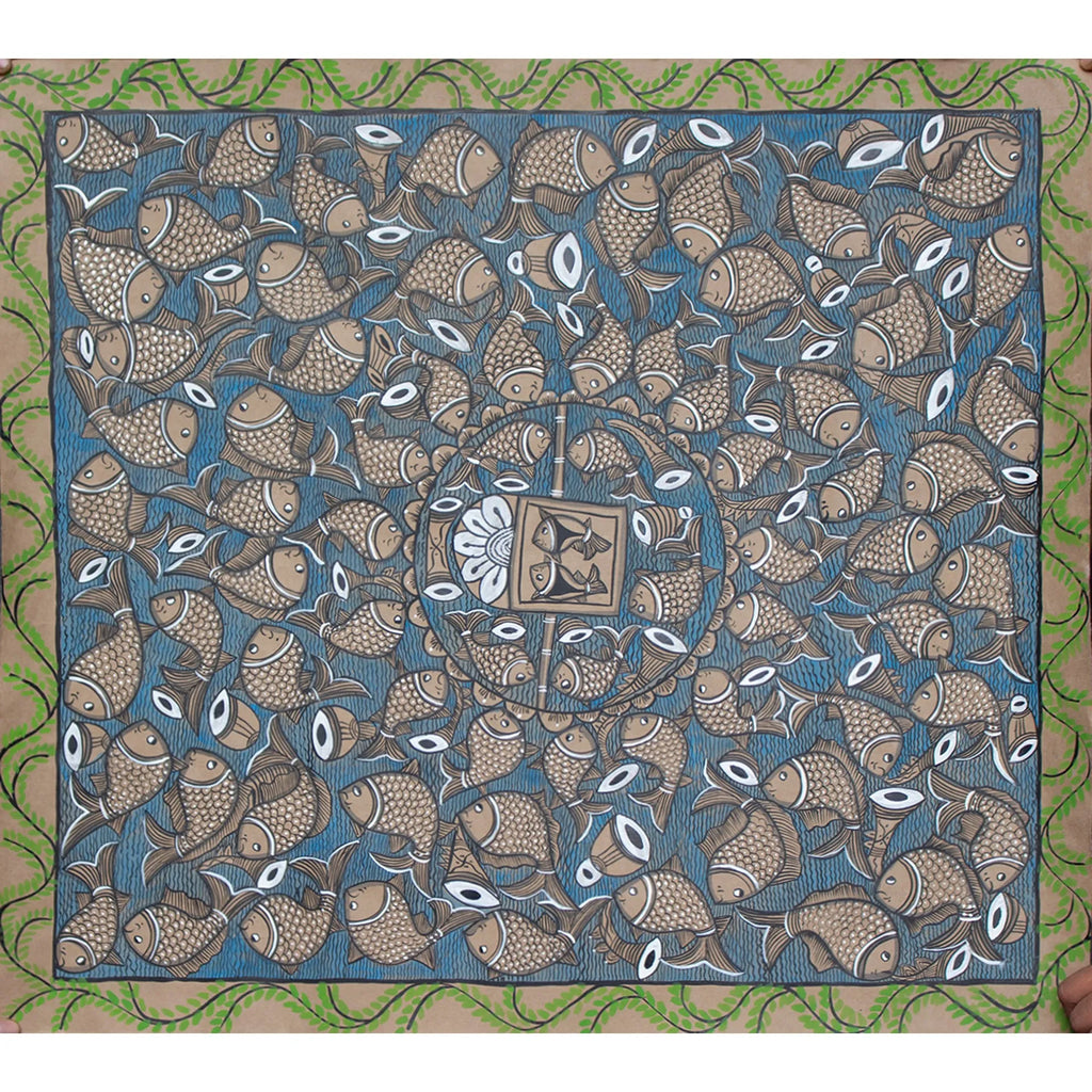 Bengal Pattachitra - Fish marriage
