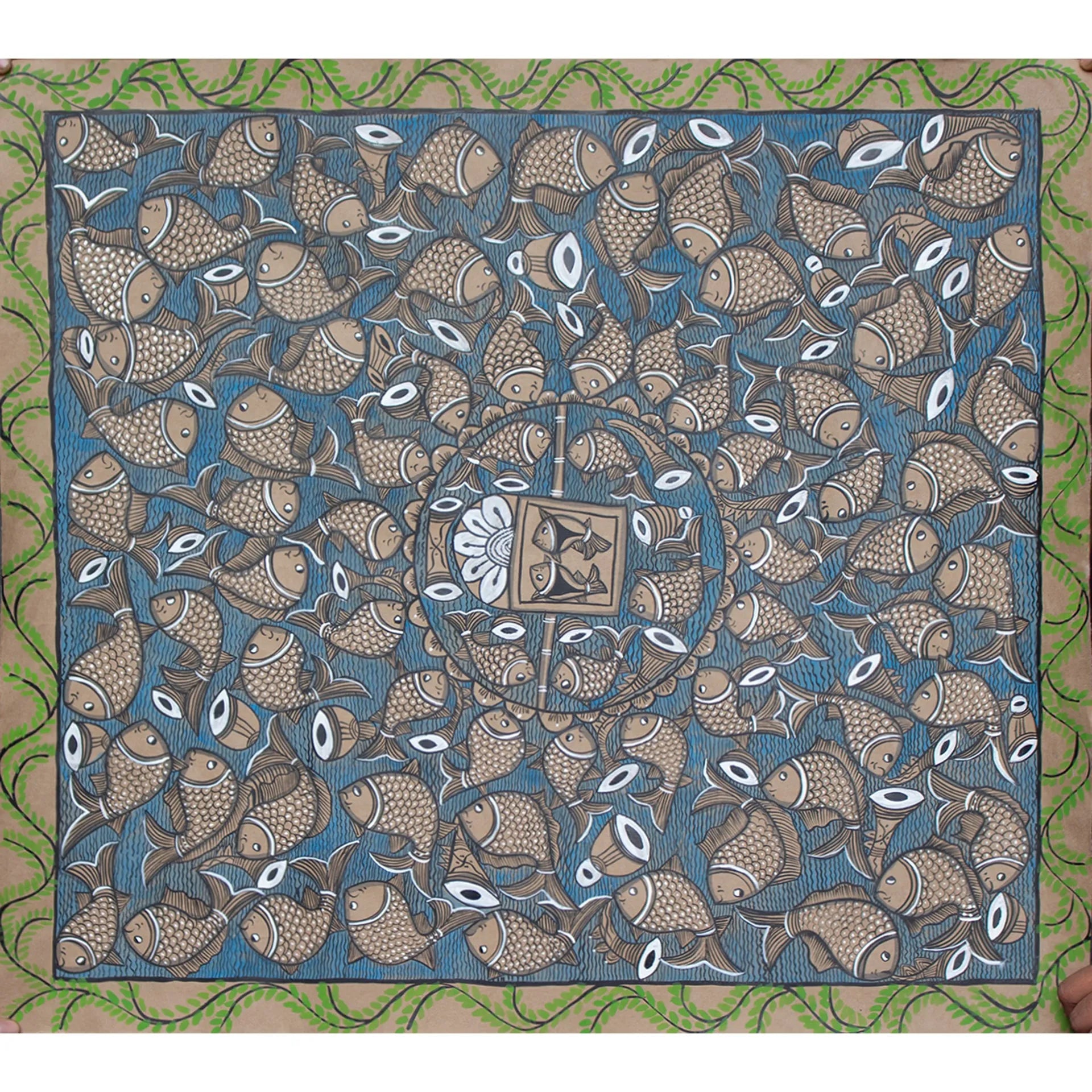 Bengal Pattachitra - Fish marriage