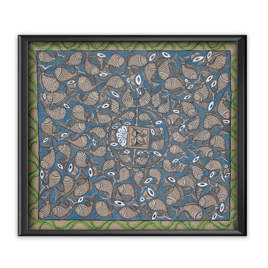Bengal Pattachitra - Fish marriage