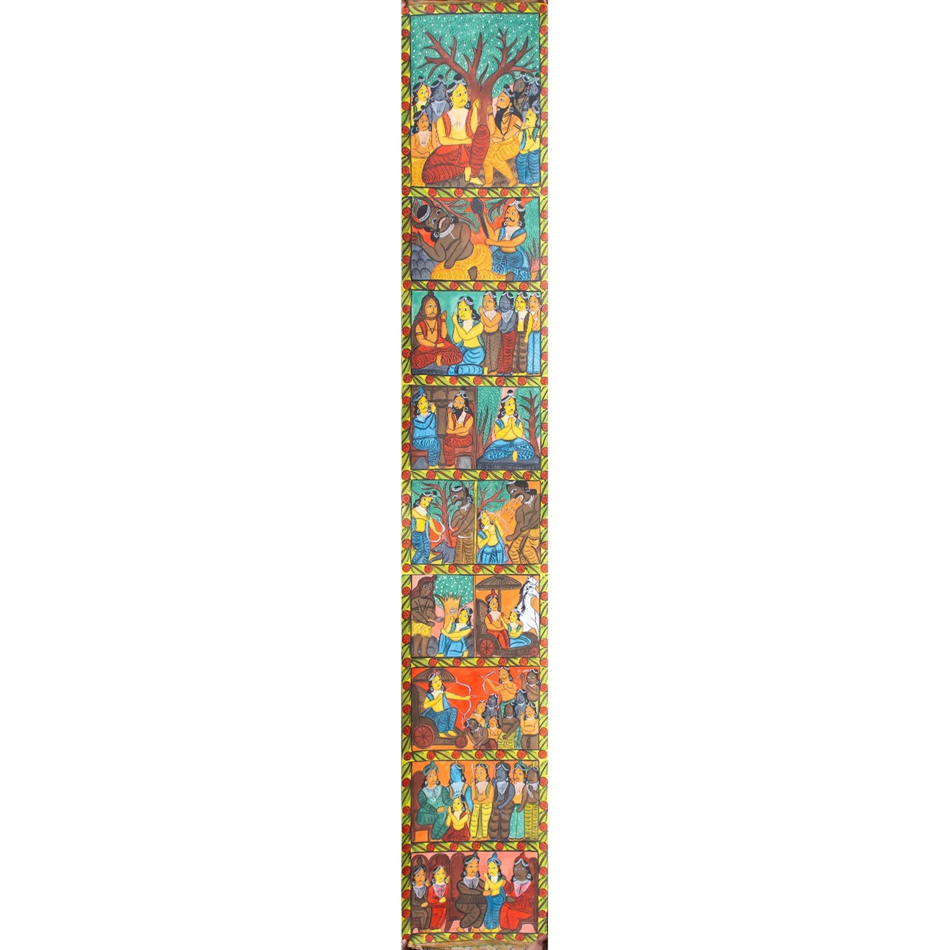 Bengal Pattachitra - Mahabharat Yudhisthir Story