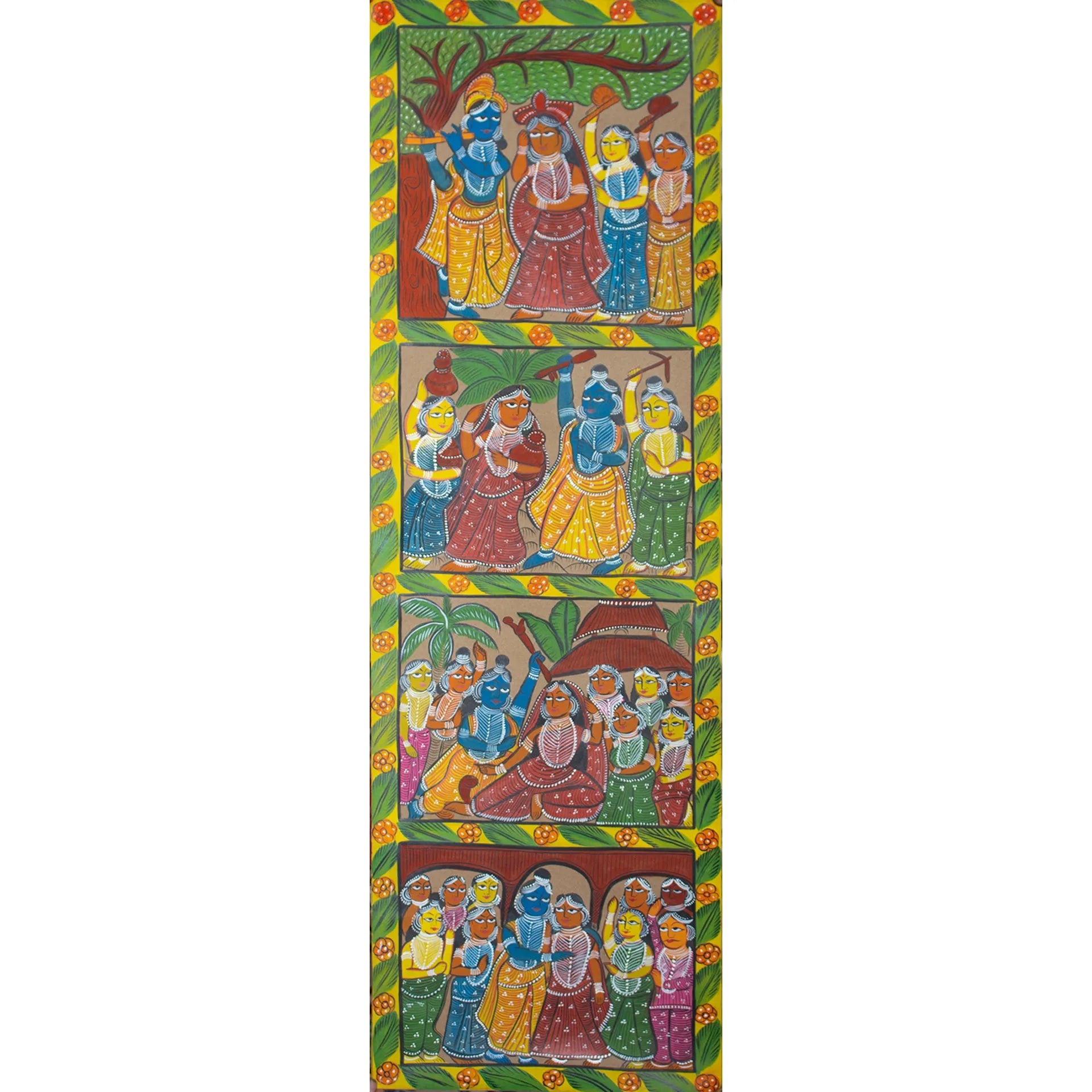 Bengal Pattachitra - Krishna Leela