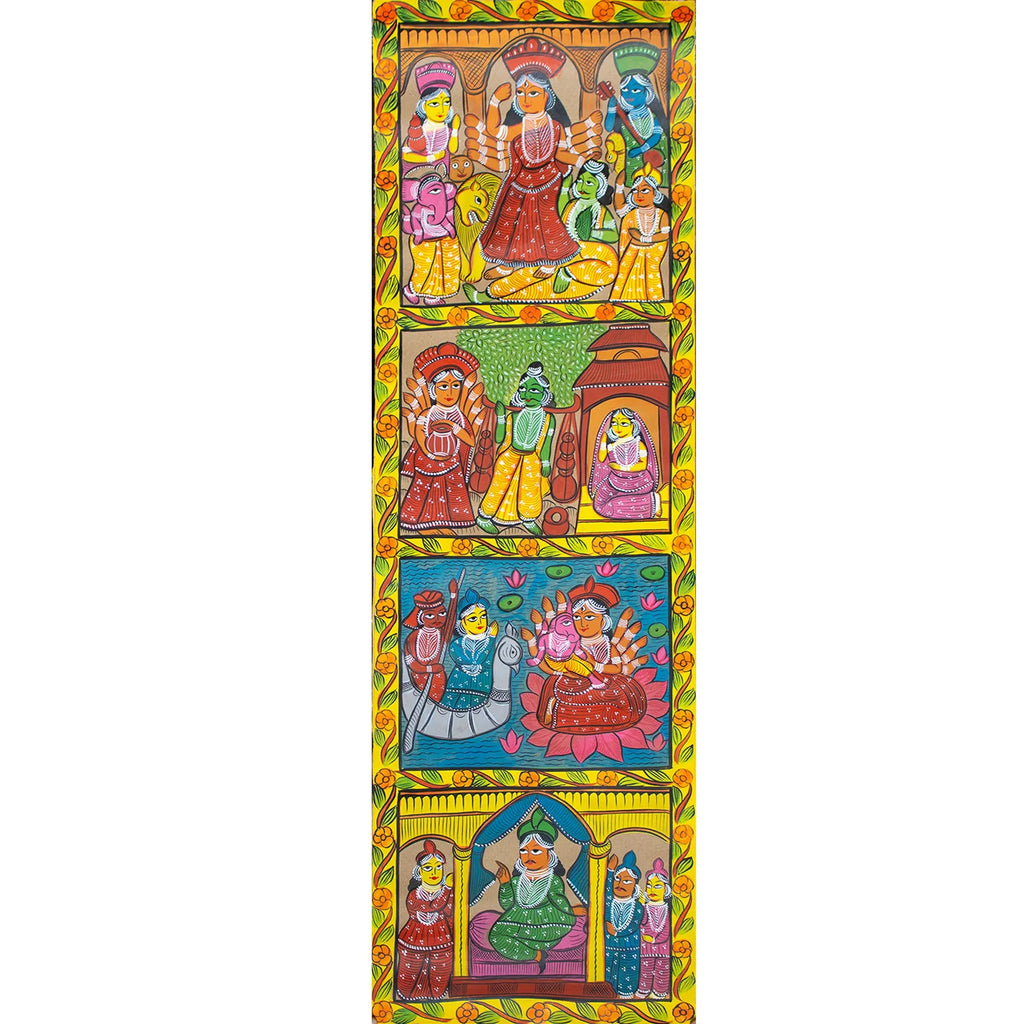 Bengal Pattachitra - Durga Ji Story