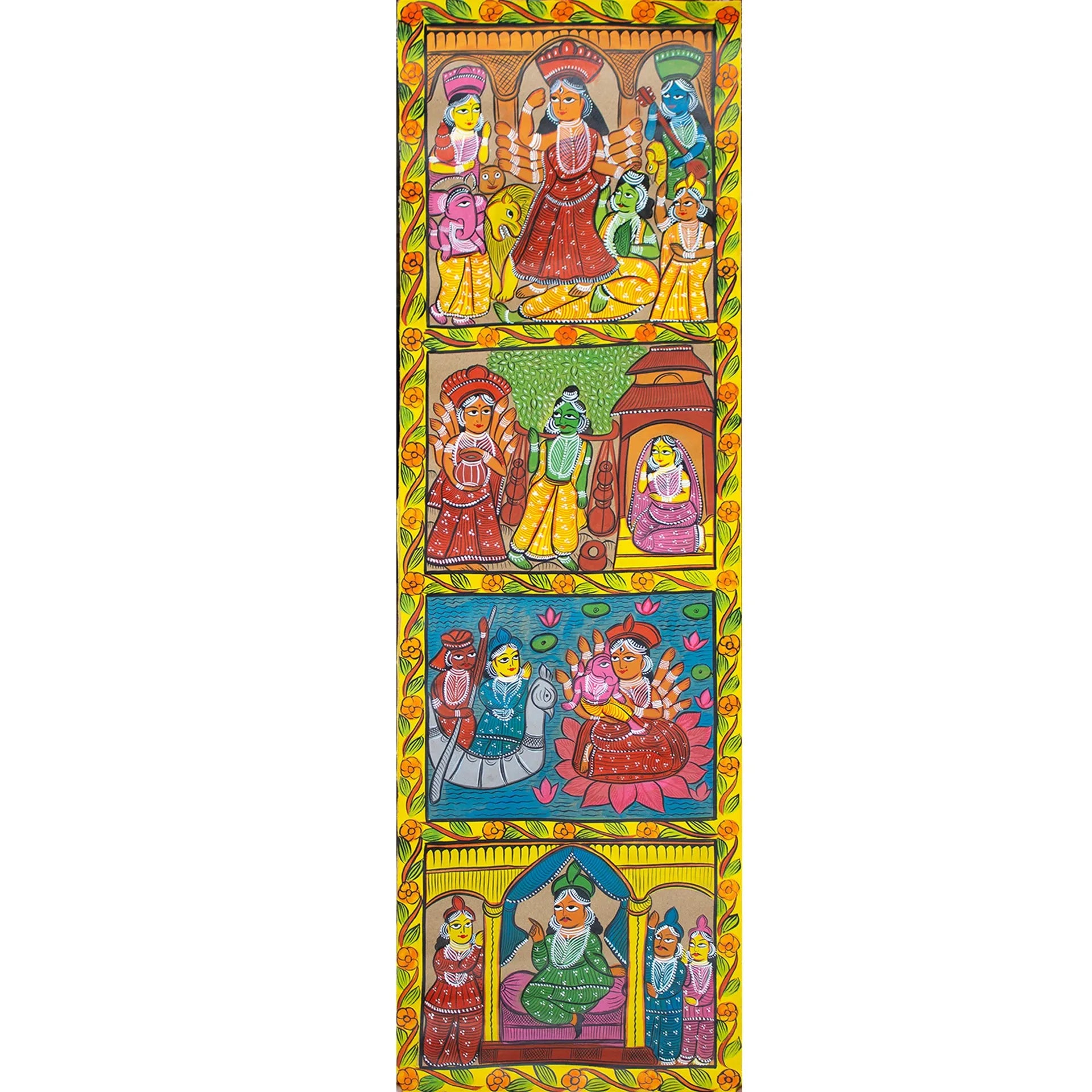 Bengal Pattachitra - Durga Ji Story