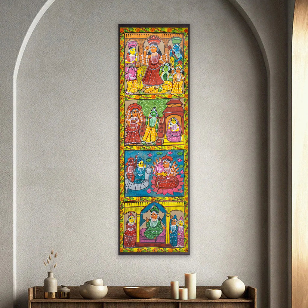 Bengal Pattachitra - Durga Ji Story