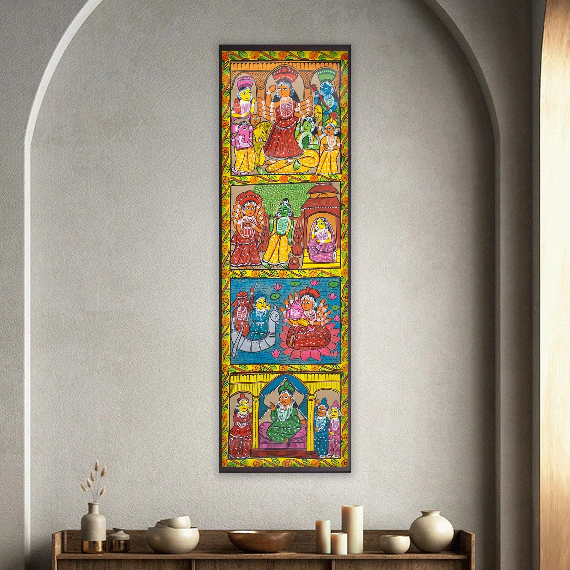 Bengal Pattachitra - Durga Ji Story