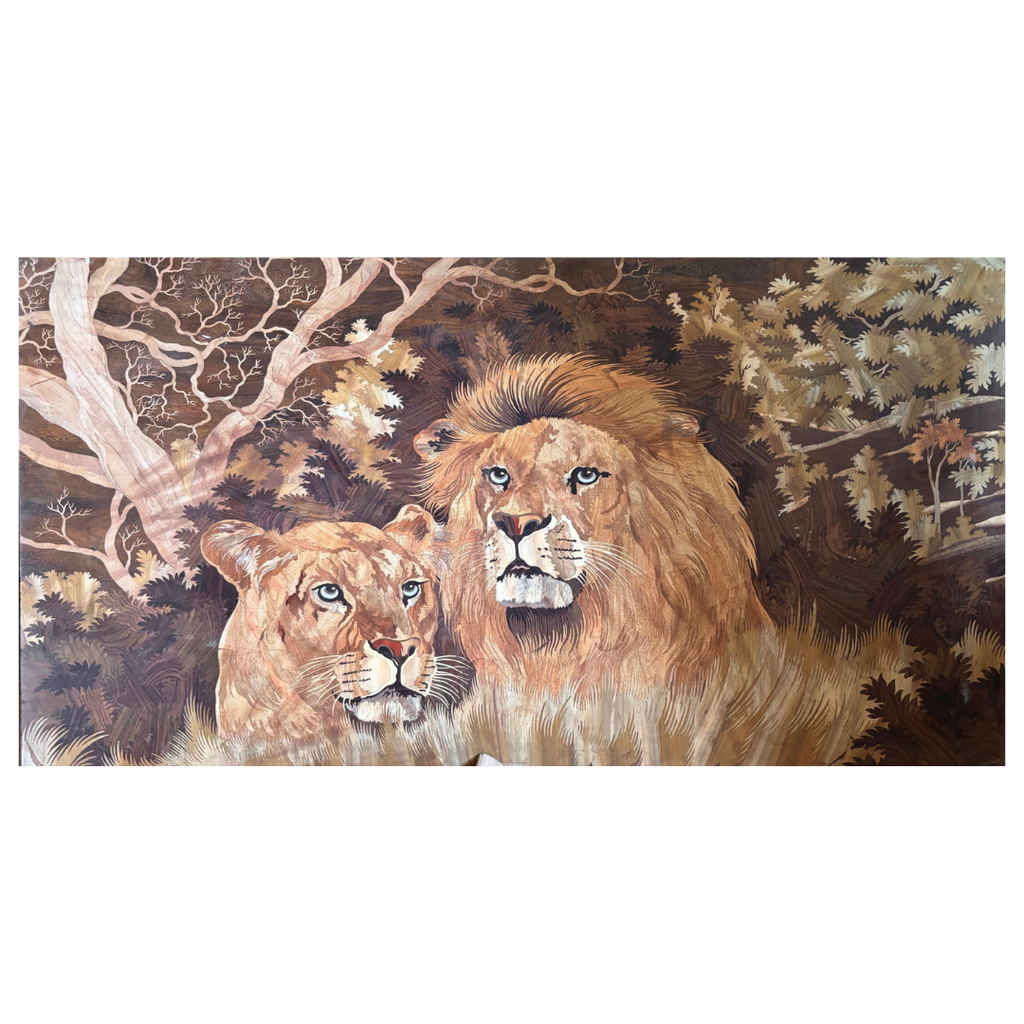 Mysore Rosewood Inlay – The Majestic Lion Pair