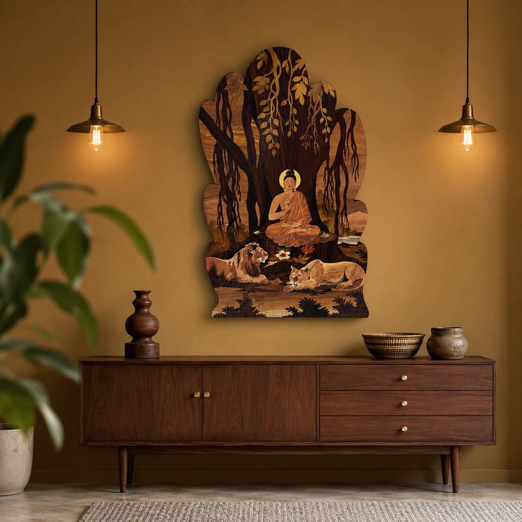 Mysore Rosewood Inlay – Buddha in the Forest