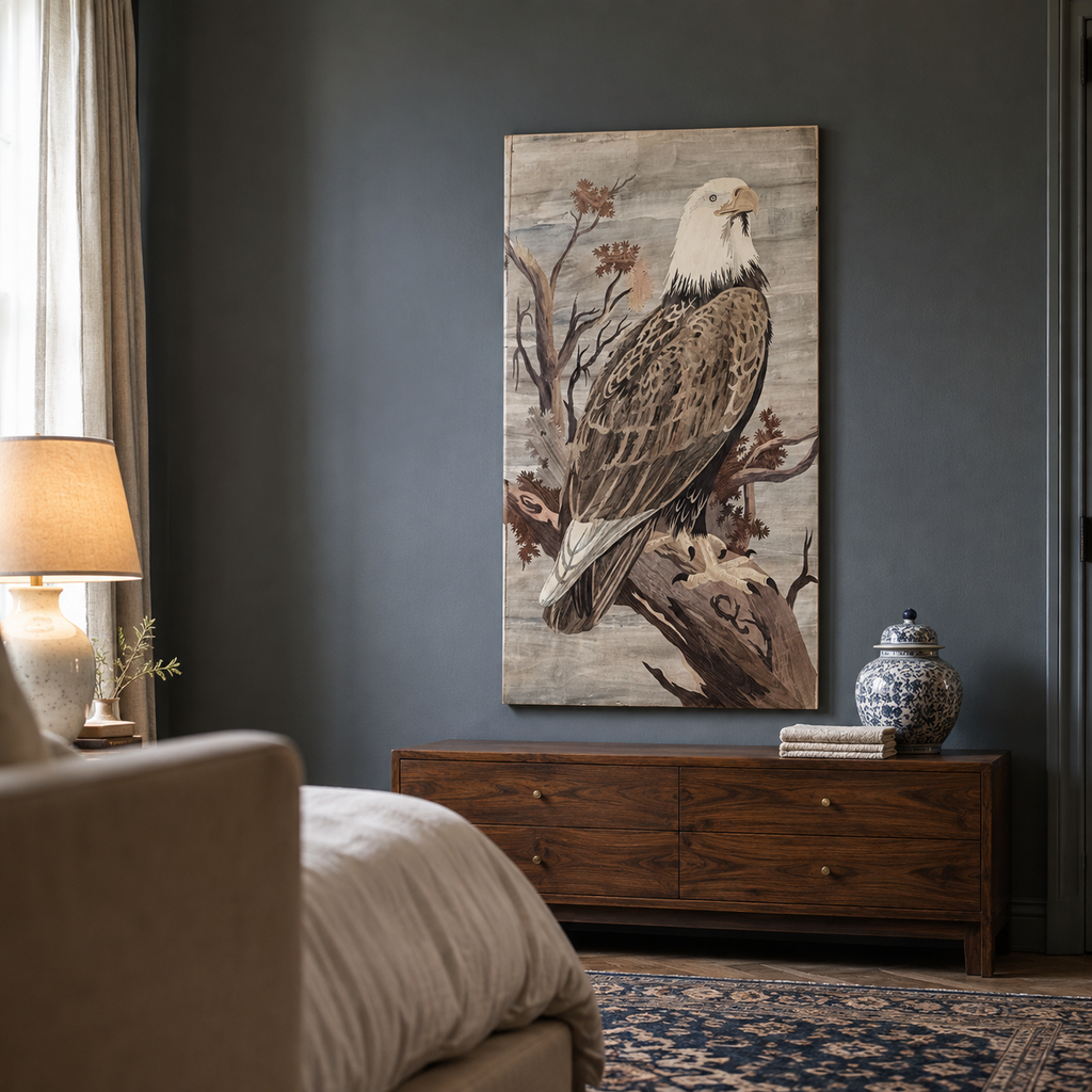 Mysore Rosewood Inlay – Eagle on a Branch