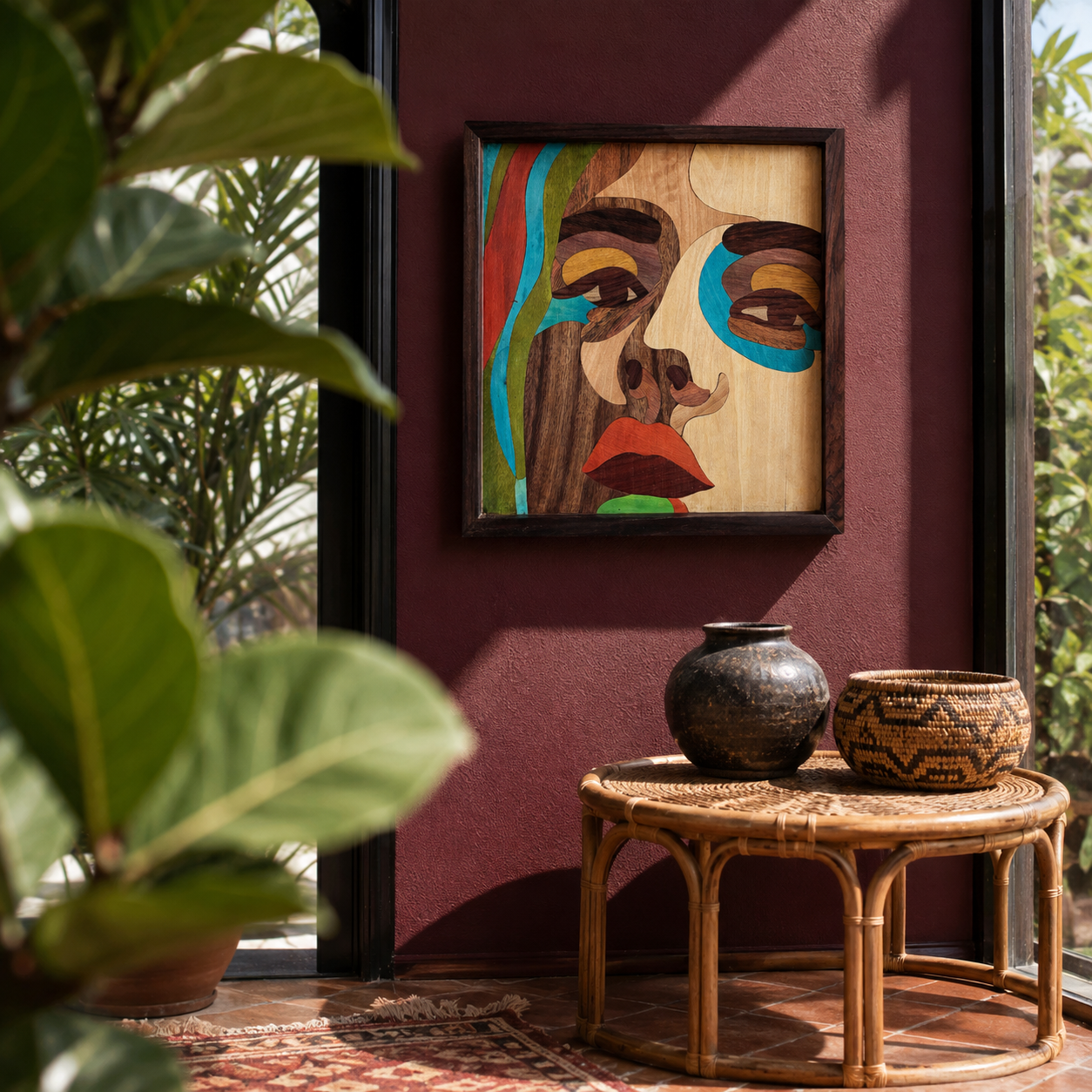 Mysore Rosewood Inlay – Abstract Portrait