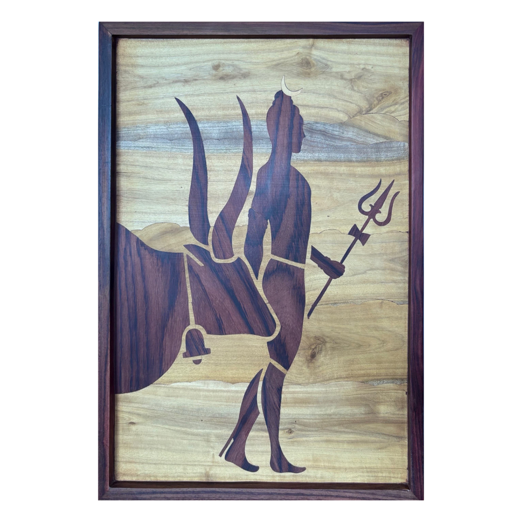 Mysore Rosewood Inlay – Lord Shiva with Trishula