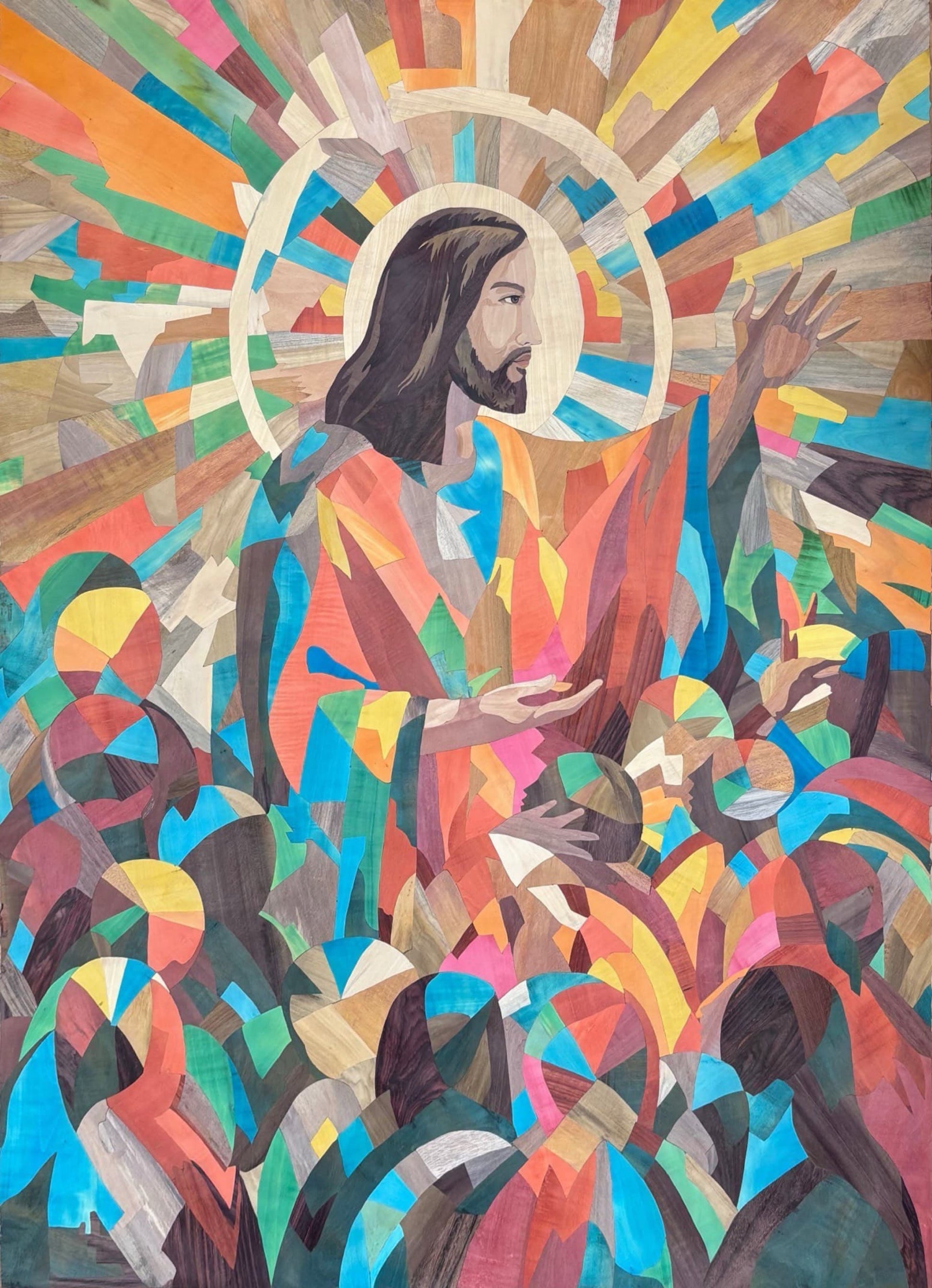 Mysore Rosewood Inlay – Christ Among the Multitude