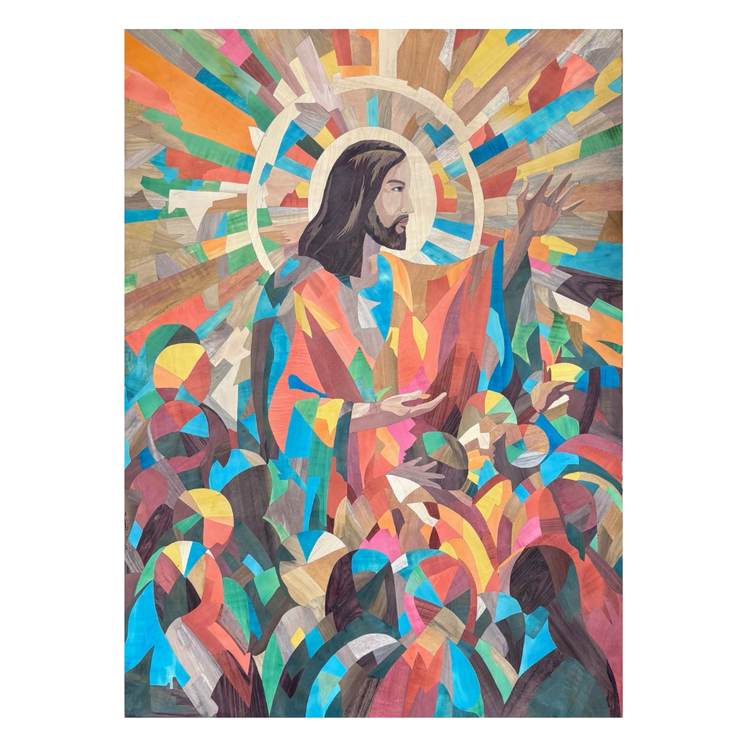 Mysore Rosewood Inlay – Christ Among the Multitude