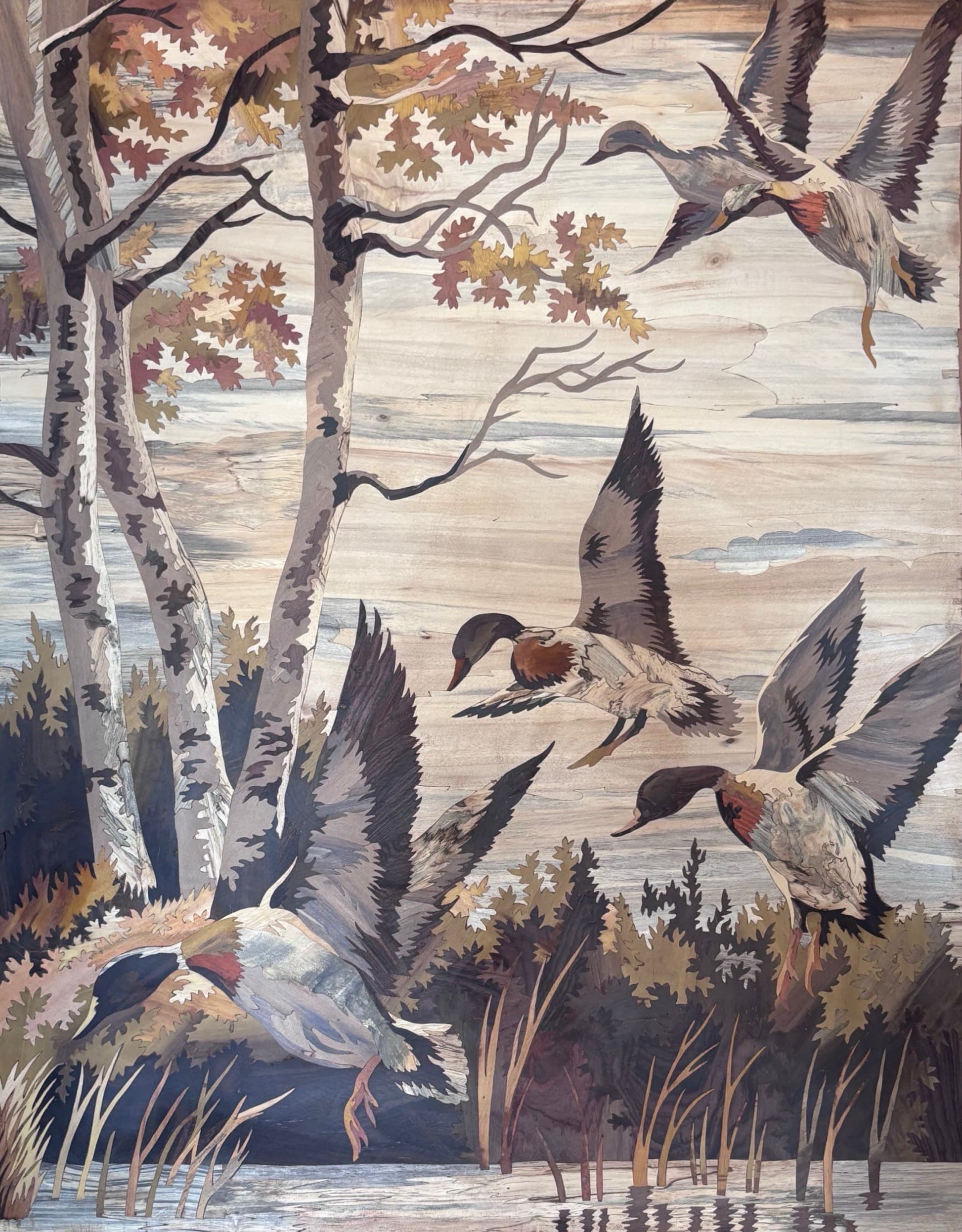 Mysore Rosewood Inlay – Waterfowl in Flight