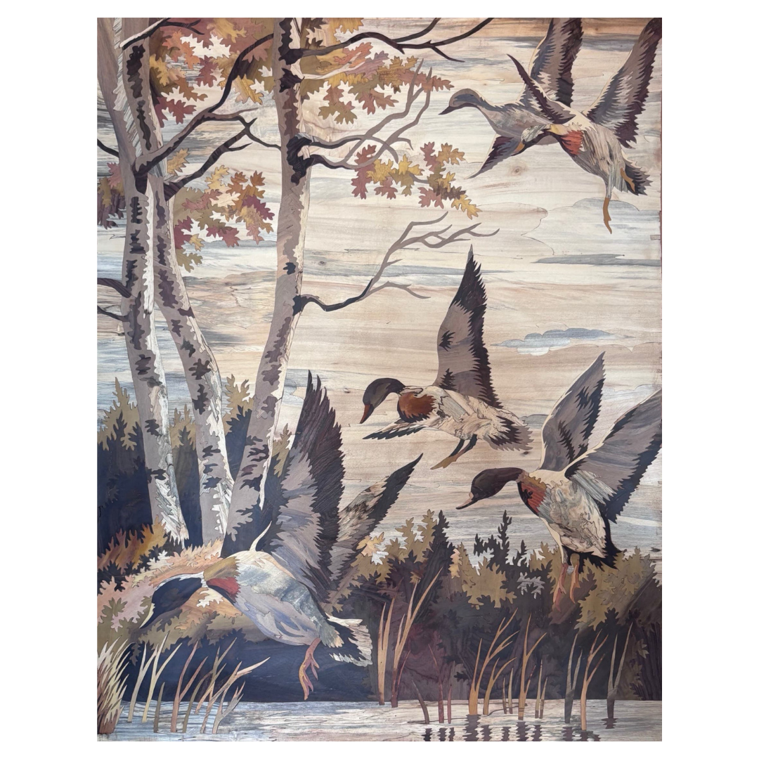 Mysore Rosewood Inlay – Waterfowl in Flight