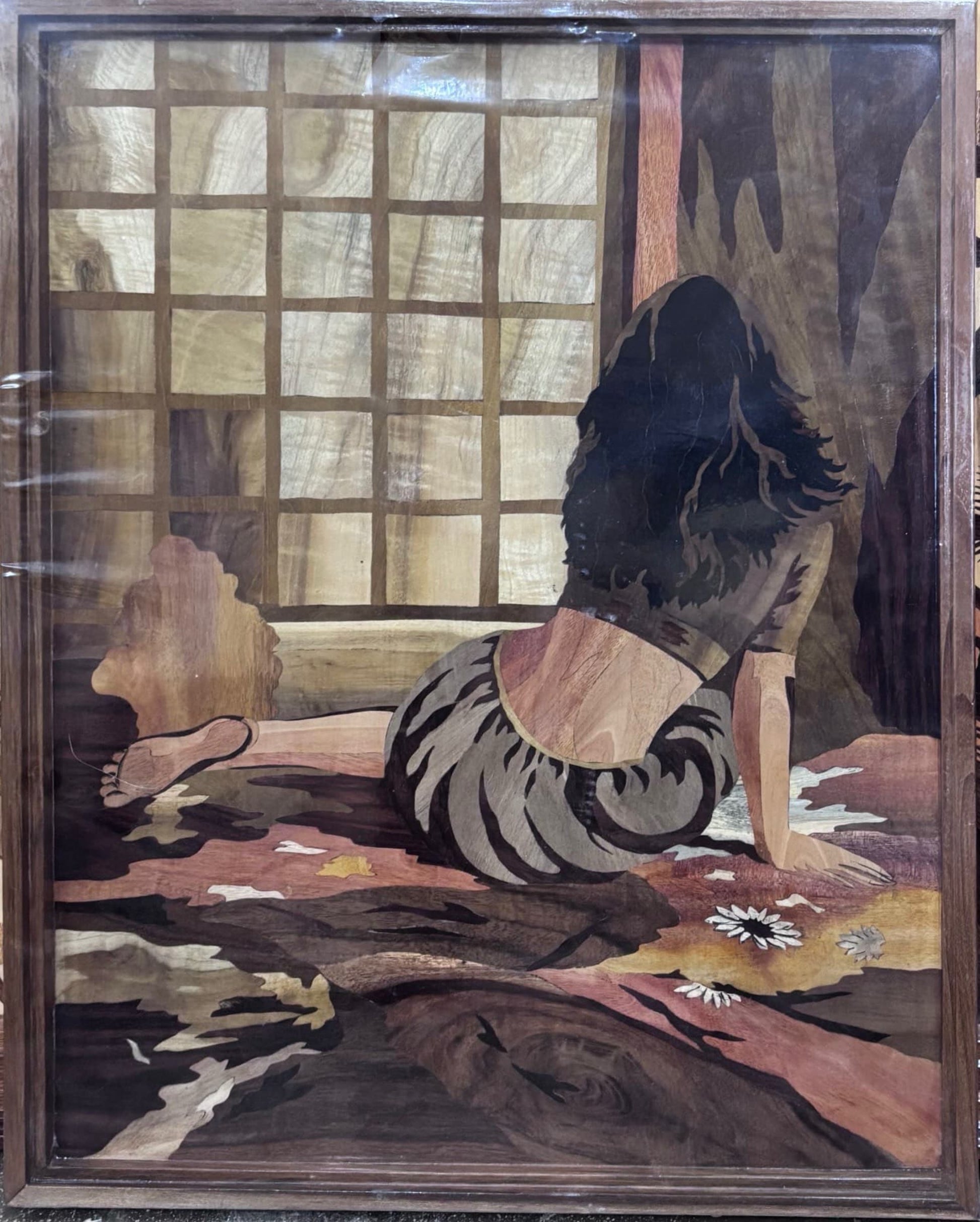 Mysore Rosewood Inlay – Woman by the Window