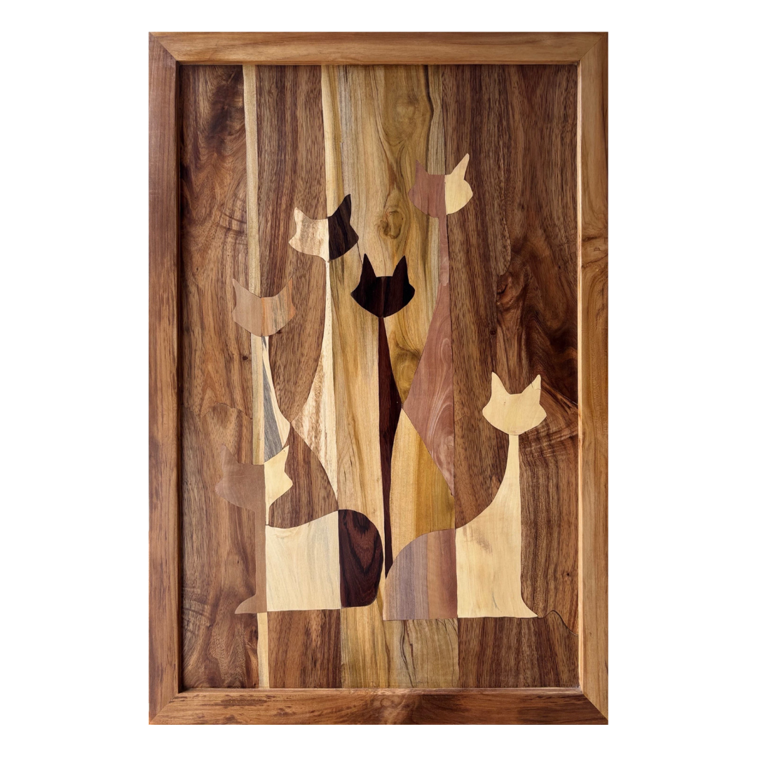 Mysore Rosewood Inlay – Gathering of Cats