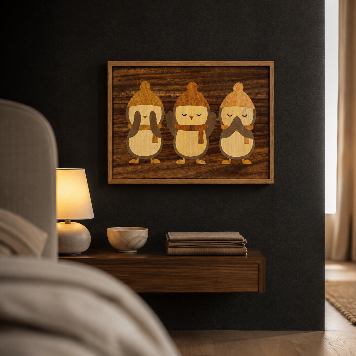Mysore Rosewood Inlay – The Three Wise Birds