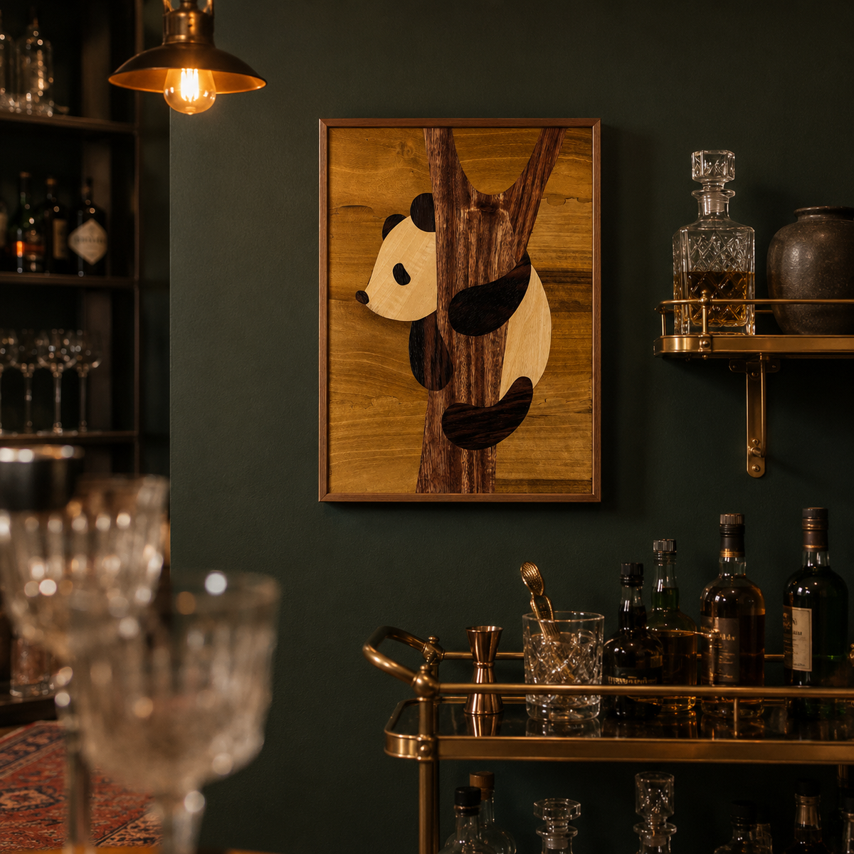 Mysore Rosewood Inlay – Panda Behind the Tree