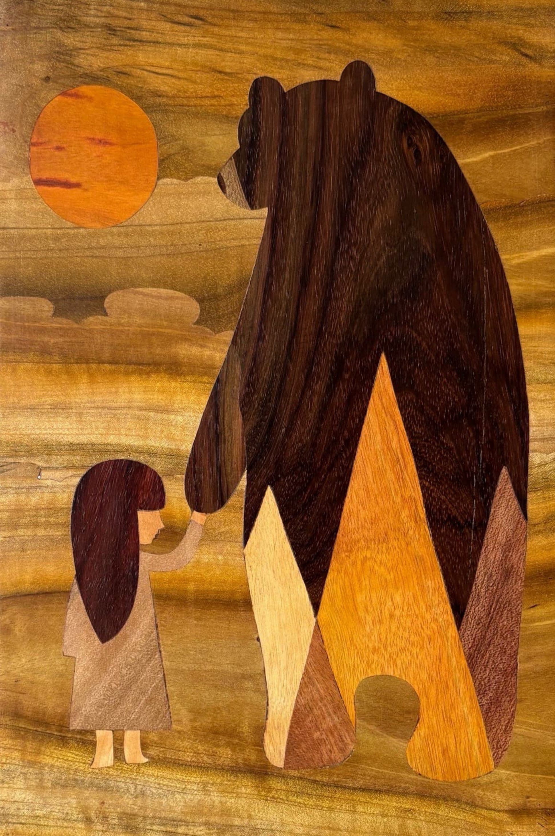Mysore Rosewood Inlay – Bear & Child