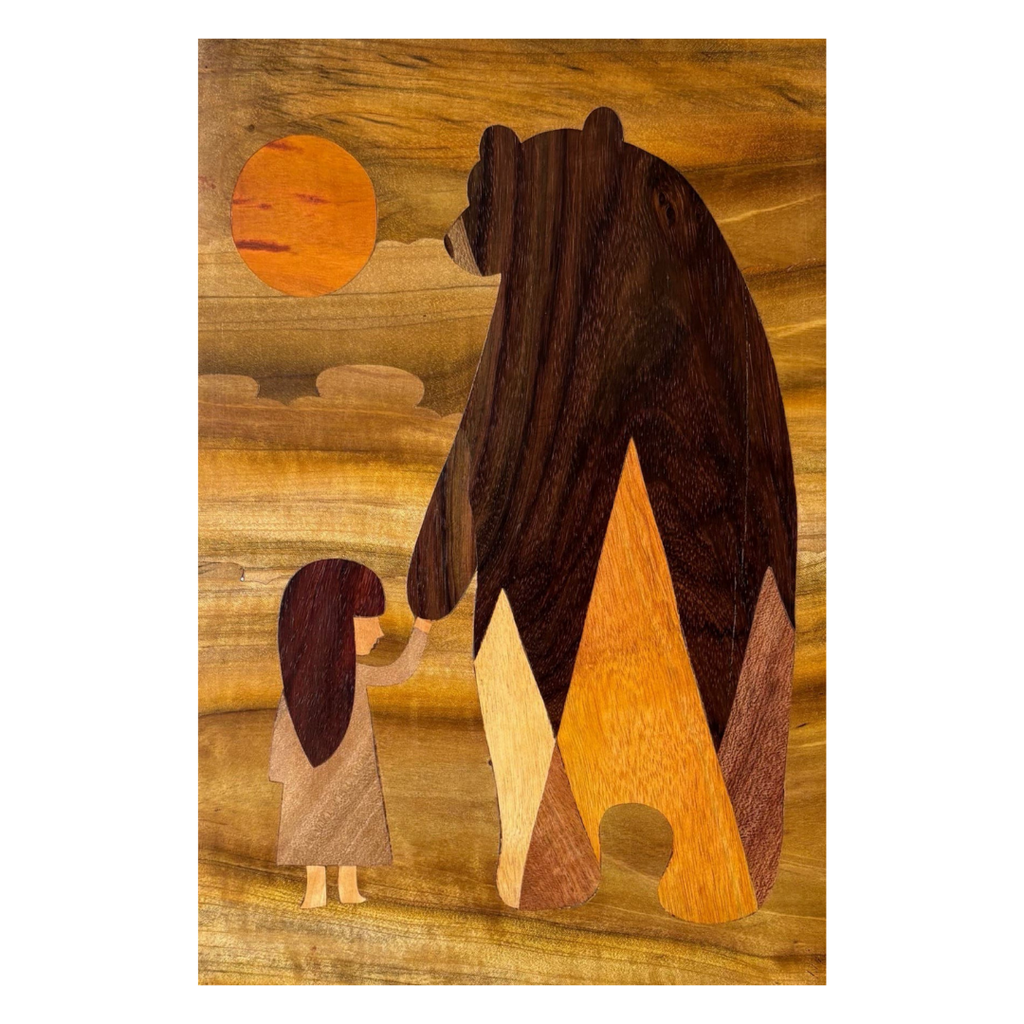 Mysore Rosewood Inlay – Bear & Child