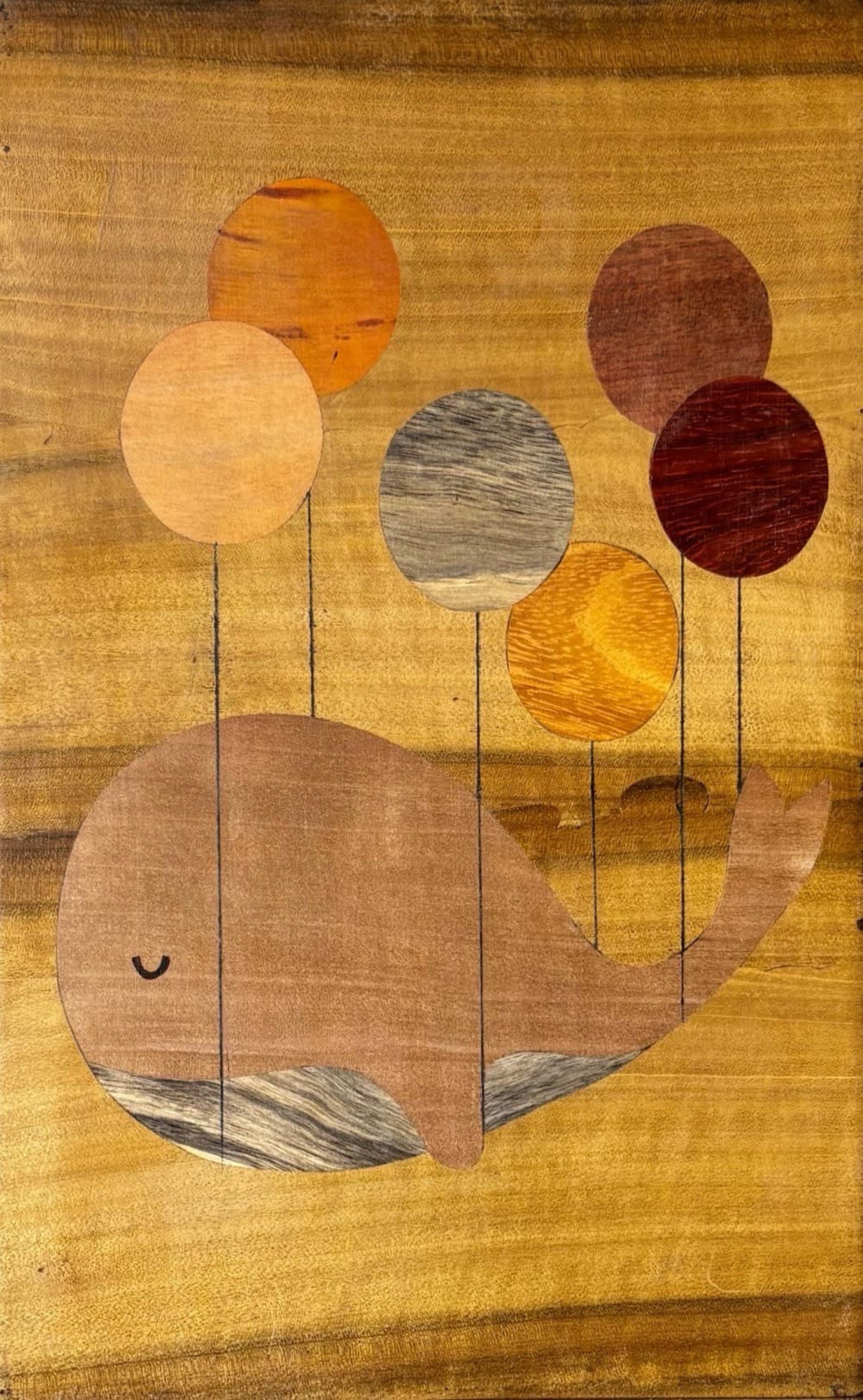 Mysore Rosewood Inlay – Whale with Balloons