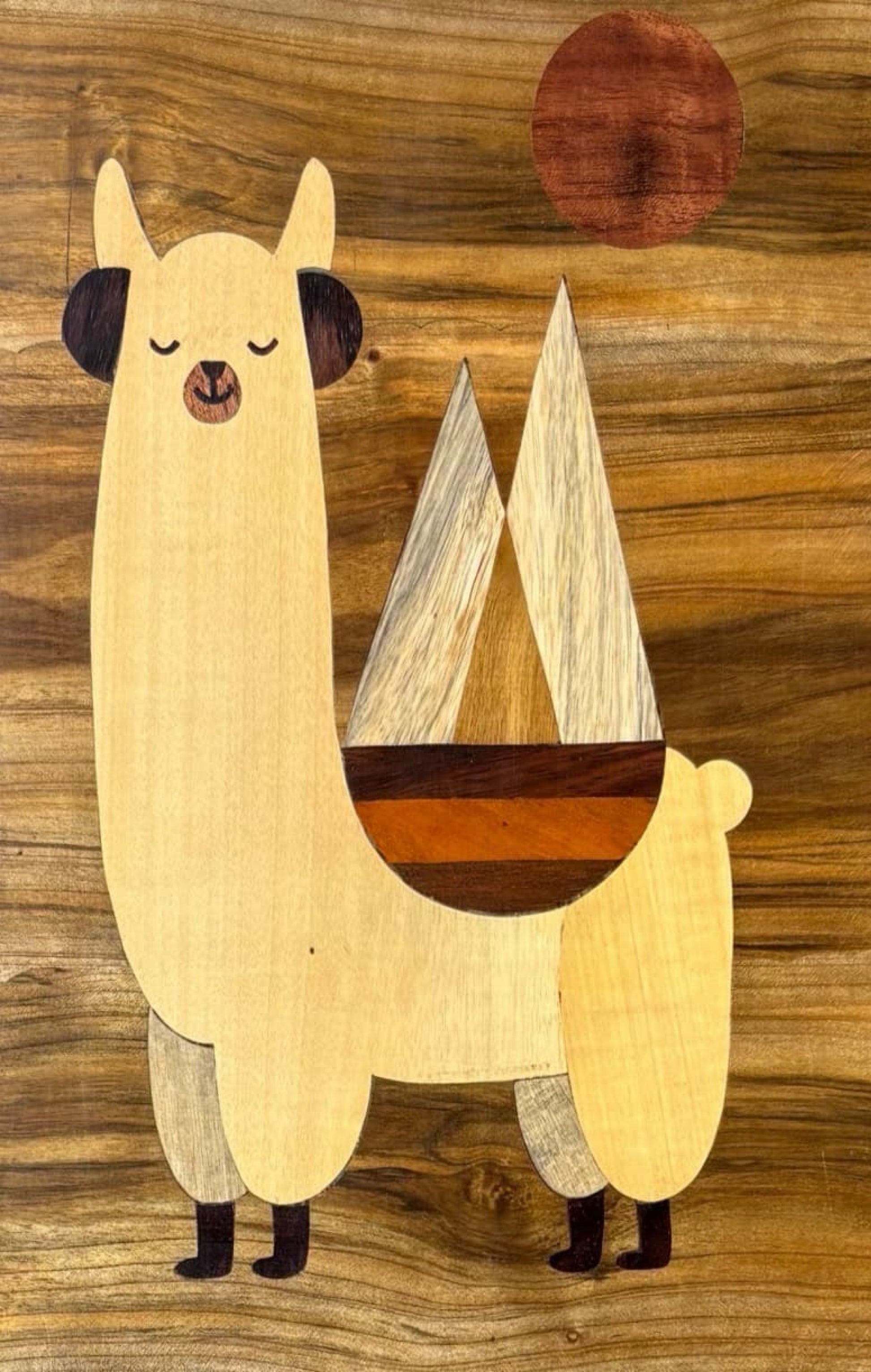 Mysore Rosewood Inlay – Llama with Sailboat