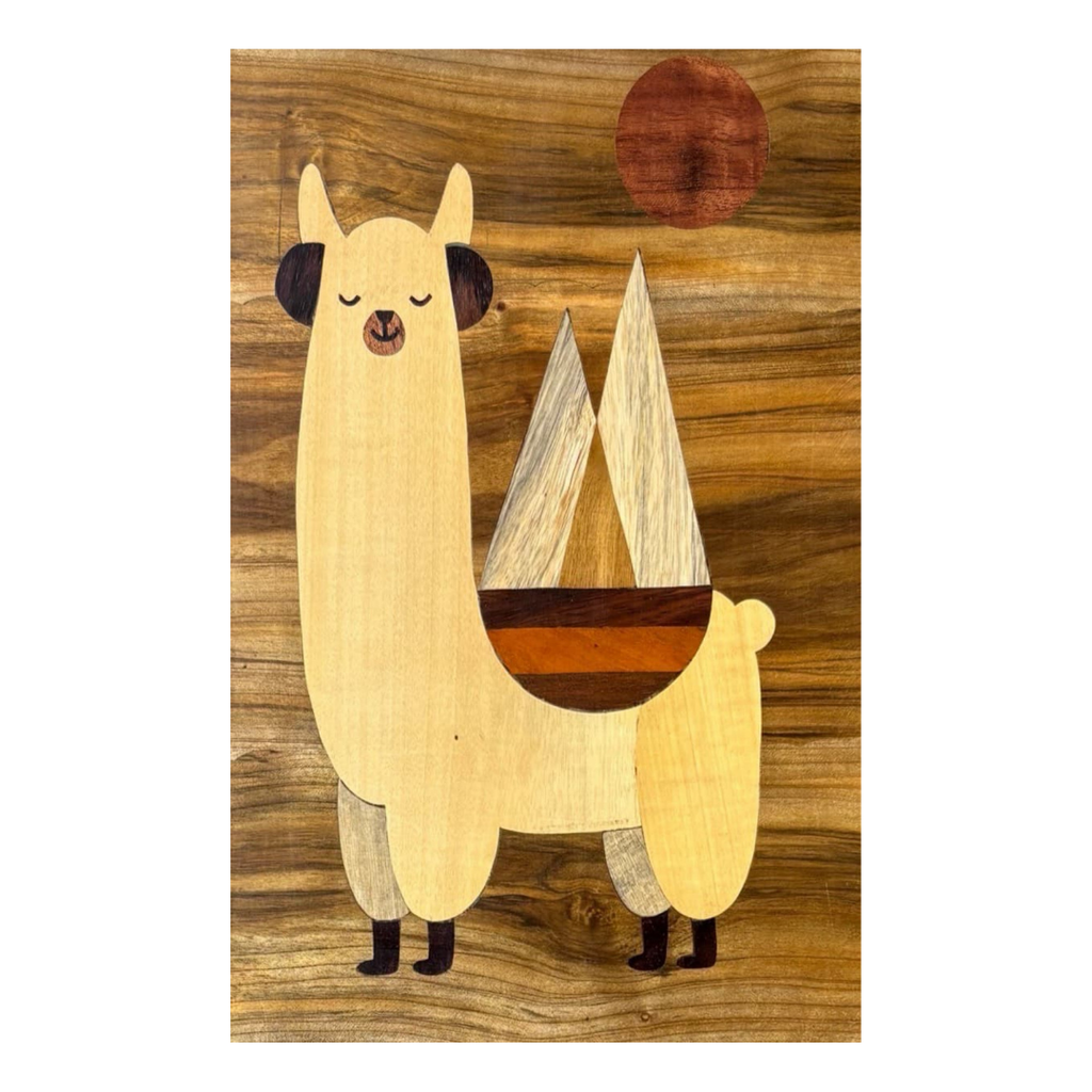 Mysore Rosewood Inlay – Llama with Sailboat